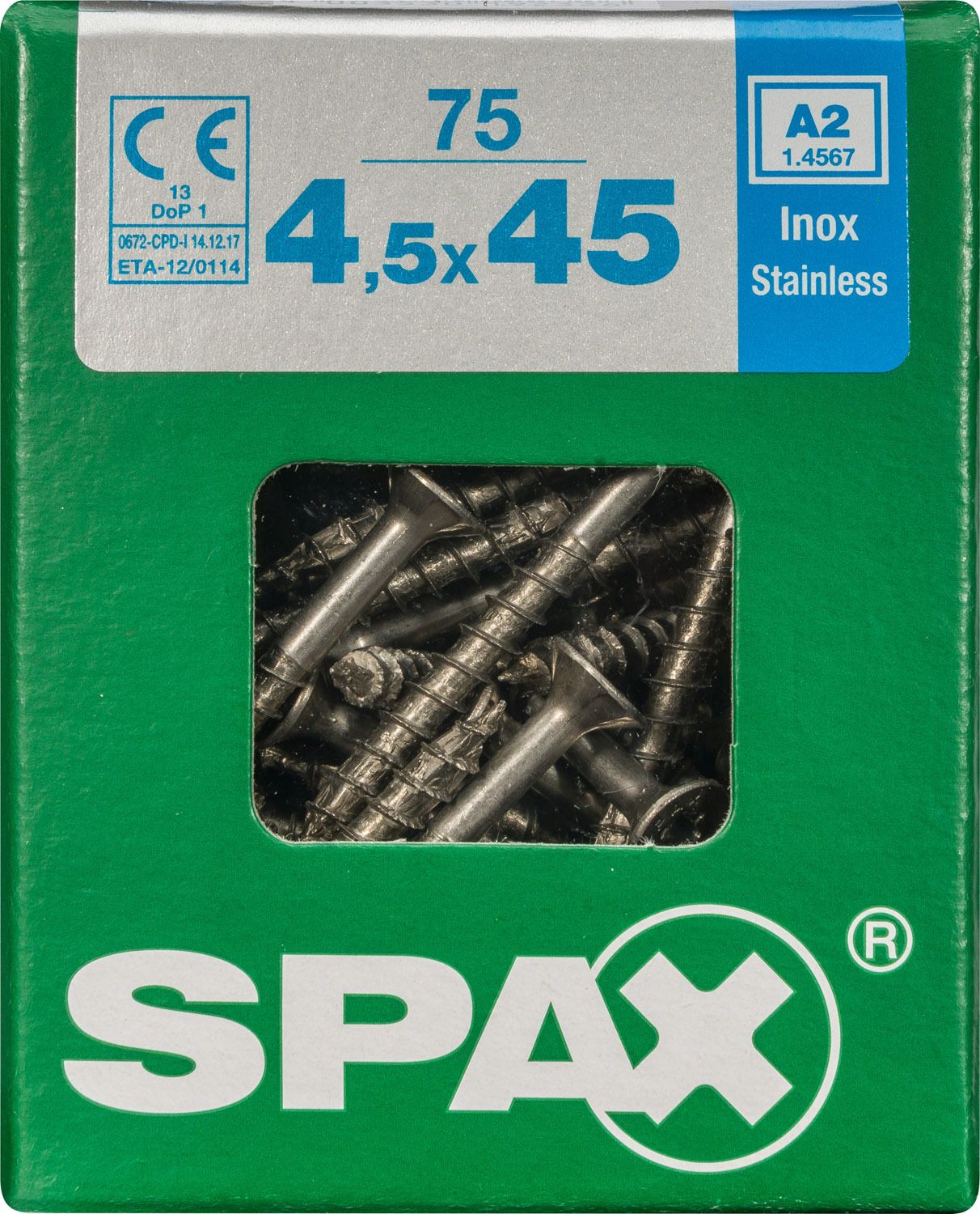PLANA SPAX T-STAR PLUS T20 A2 INOXIDABLE L 75 UD.