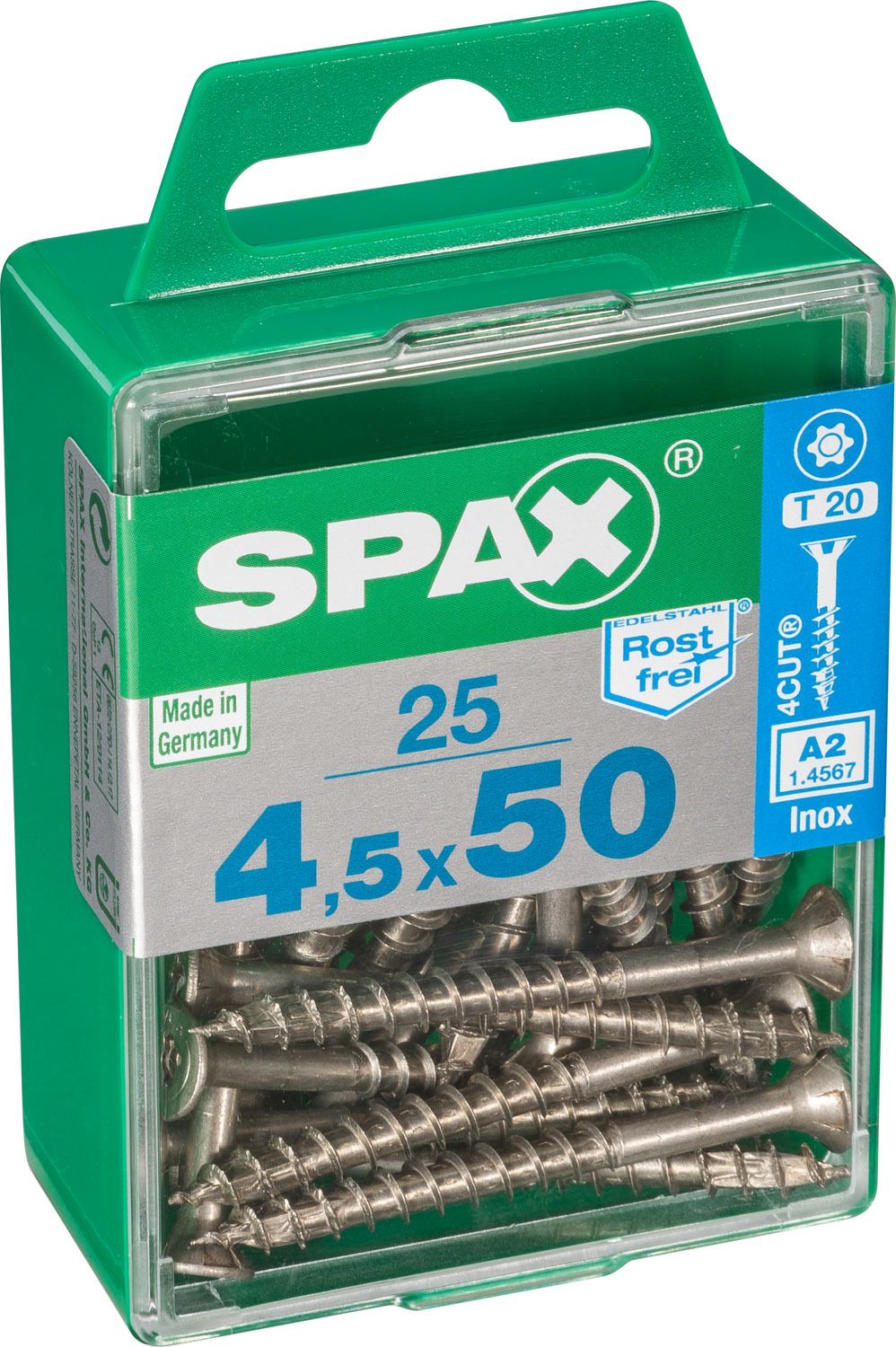 PLANA SPAX T-STAR PLUS T20 A2 INOXIDABLE M 25 UD.