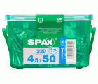 PLANA SPAX T-STAR PLUS T20 A2 INOXIDABLE CAJA DE PLÁSTICO CON ASA S 230 UD.