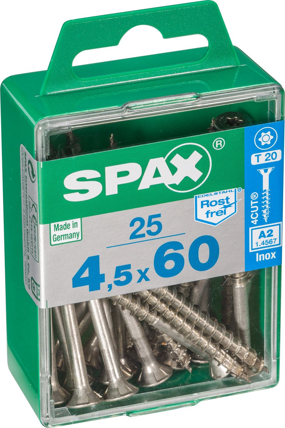 PLANA SPAX T-STAR PLUS T20 A2 INOXIDABLE M 25 UD.