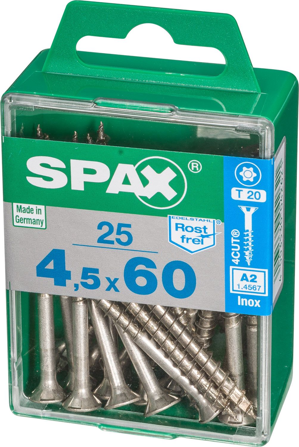 PLANA SPAX T-STAR PLUS T20 A2 INOXIDABLE M 25 UD.