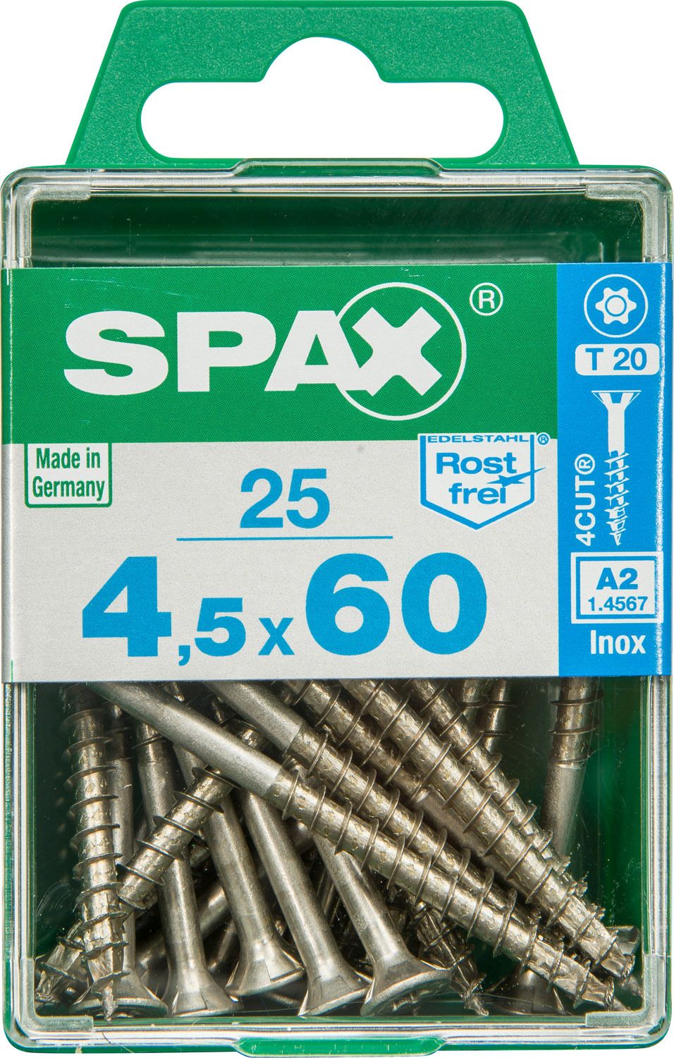 PLANA SPAX T-STAR PLUS T20 A2 INOXIDABLE M 25 UD.
