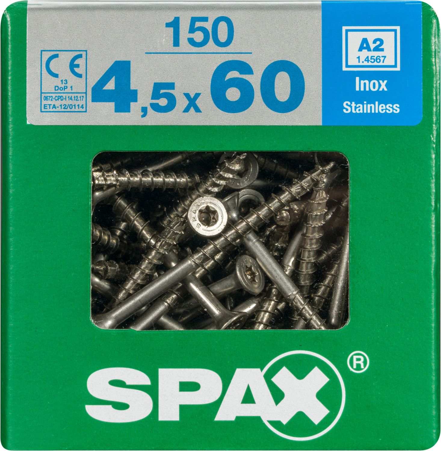PLANA SPAX T-STAR PLUS T20 A2 INOXIDABLE XL 150 UD.