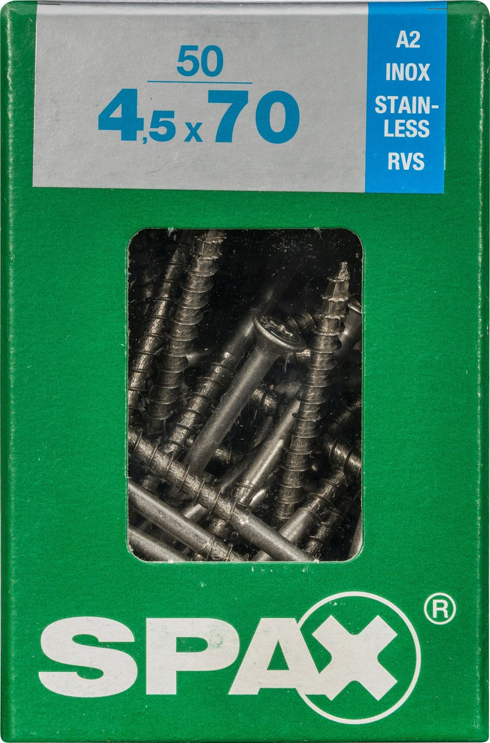 PLANA SPAX T-STAR PLUS T20 A2 INOXIDABLE L 50 UD.