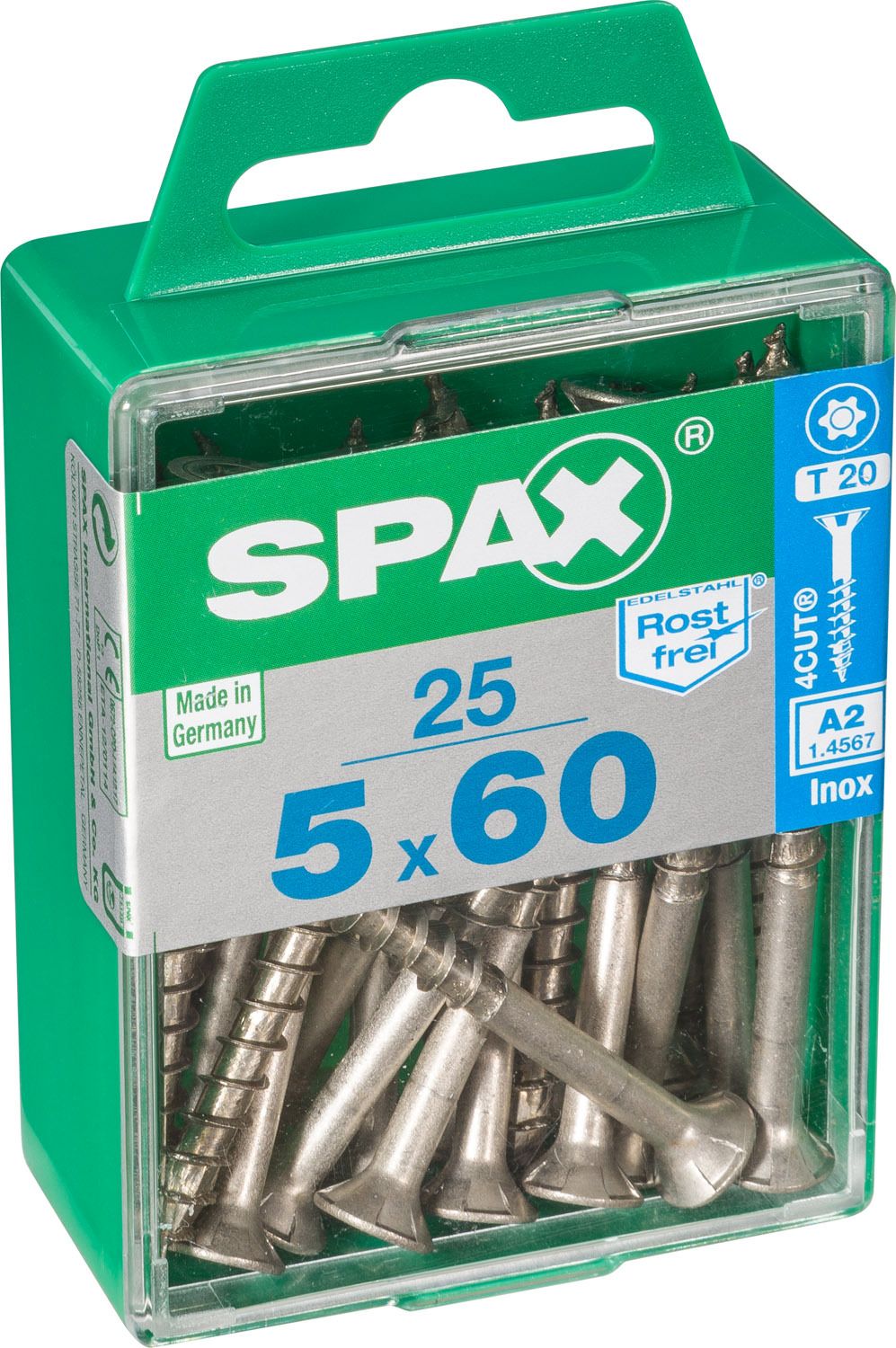 PLANA SPAX T-STAR PLUS T20 A2 INOXIDABLE M 25 UD.