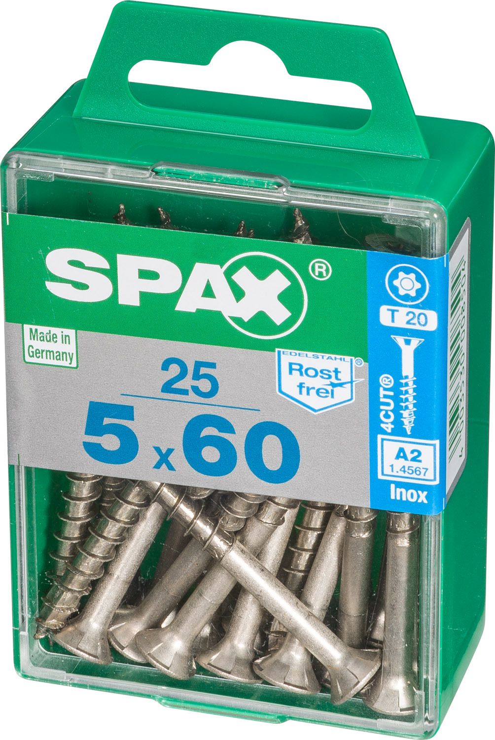 PLANA SPAX T-STAR PLUS T20 A2 INOXIDABLE M 25 UD.