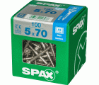 PLANA SPAX T-STAR PLUS T20 A2 INOXIDABLE XL 100 UD.