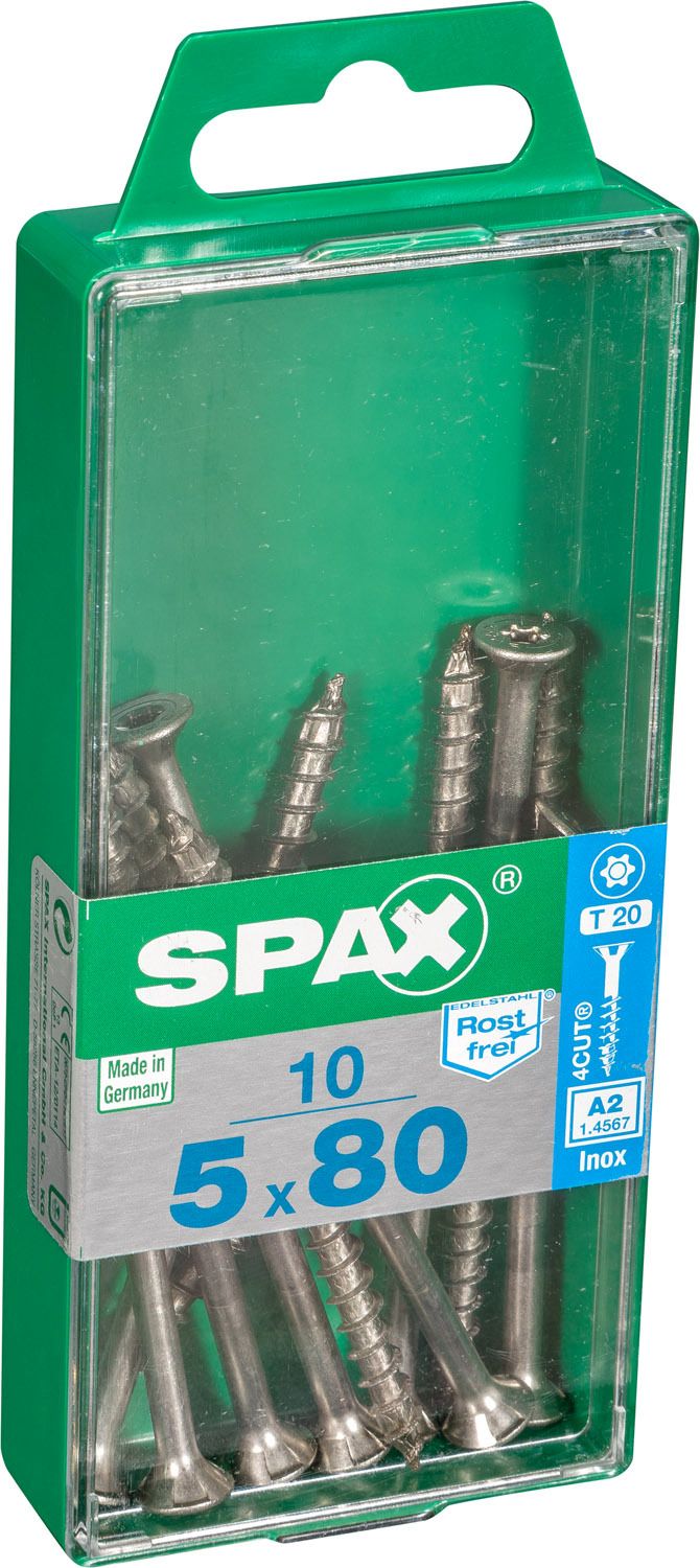 PLANA SPAX T-STAR PLUS T20 A2 INOXIDABLE M 10 UD.