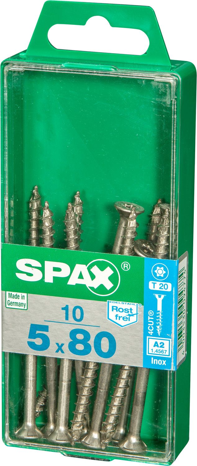 PLANA SPAX T-STAR PLUS T20 A2 INOXIDABLE M 10 UD.