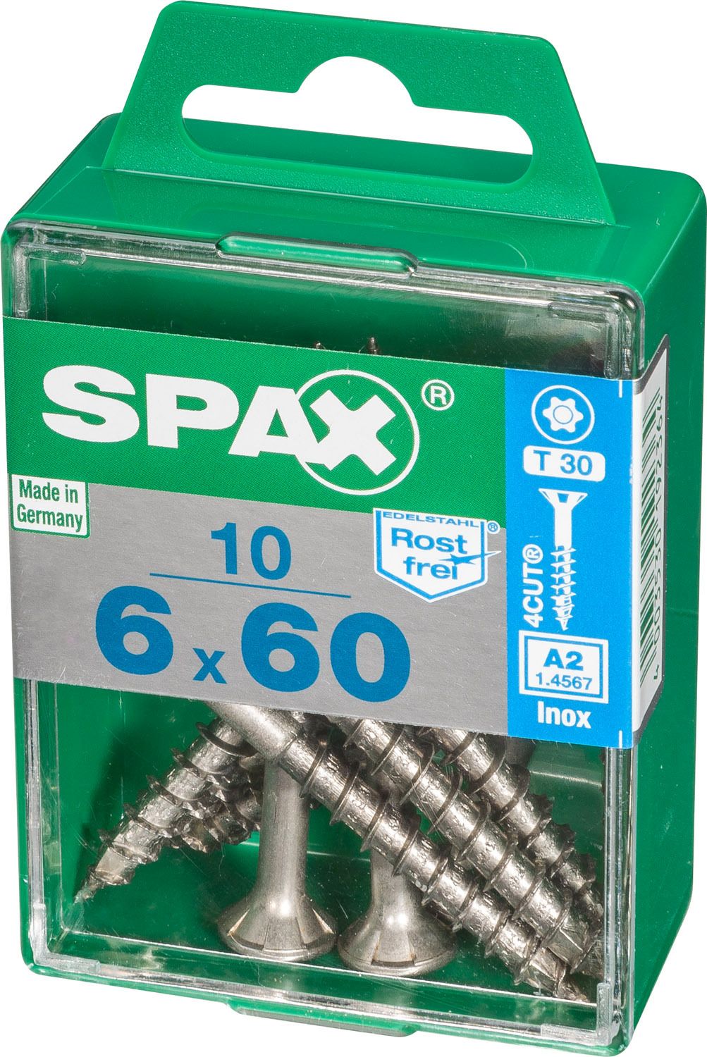PLANA SPAX T-STAR PLUS T30 A2 INOXIDABLE M 10 UD.