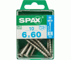 PLANA SPAX T-STAR PLUS T30 A2 INOXIDABLE M 10 UD.