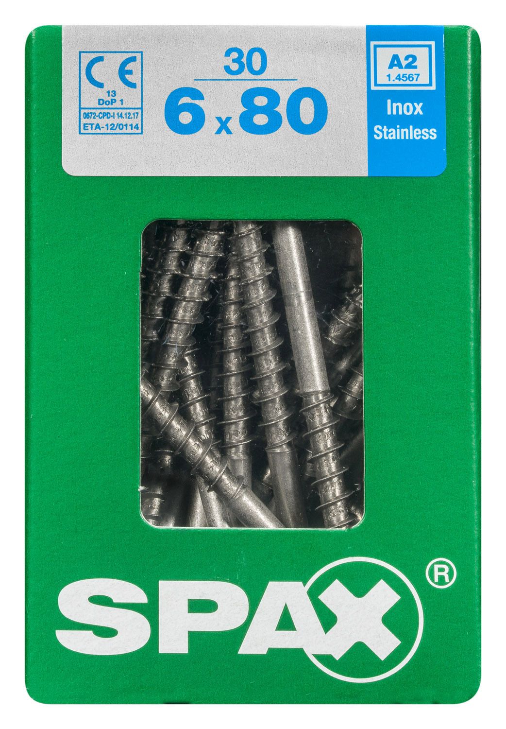 PLANA SPAX T-STAR PLUS T30 A2 INOXIDABLE L 30 UD.