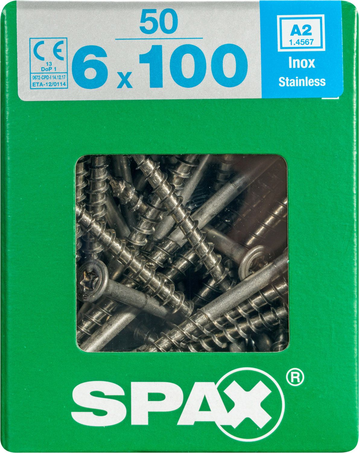 PLANA SPAX T-STAR PLUS T30 A2 INOXIDABLE XL 50 UD.