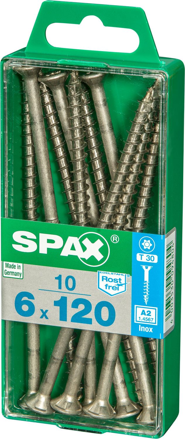 PLANA SPAX T-STAR PLUS T30 A2 INOXIDABLE M 10 UD.