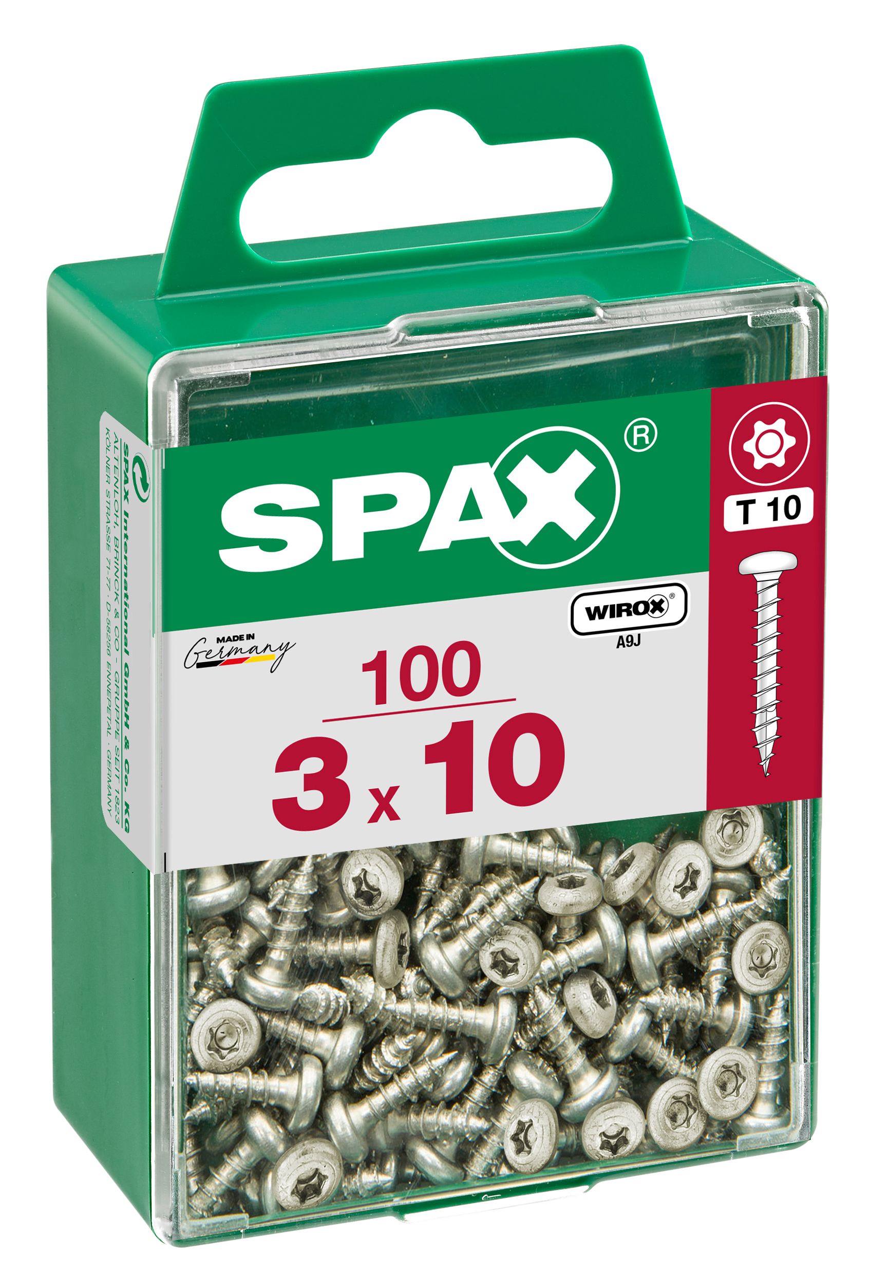 CABEZA REDONDA SPAX T10 WIROX M 100 UD.