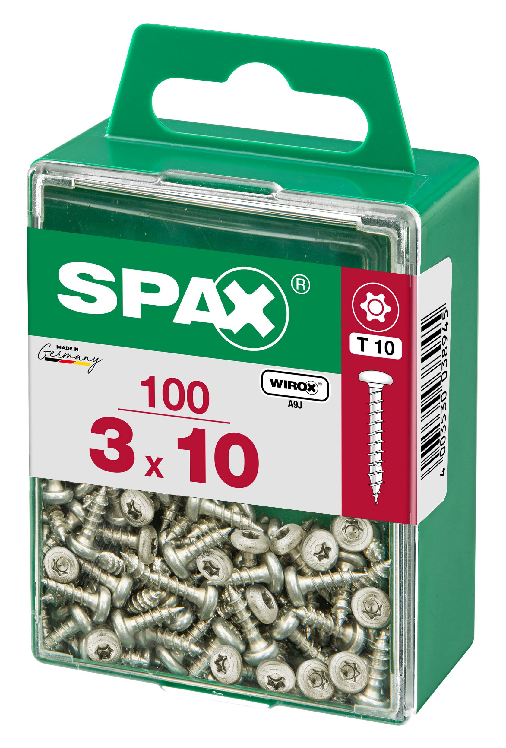 CABEZA REDONDA SPAX T10 WIROX M 100 UD.