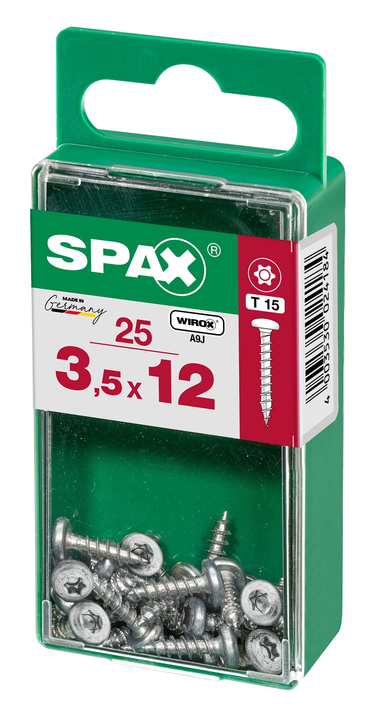 CABEZA REDONDA SPAX T15 WIROX S 25 UD.