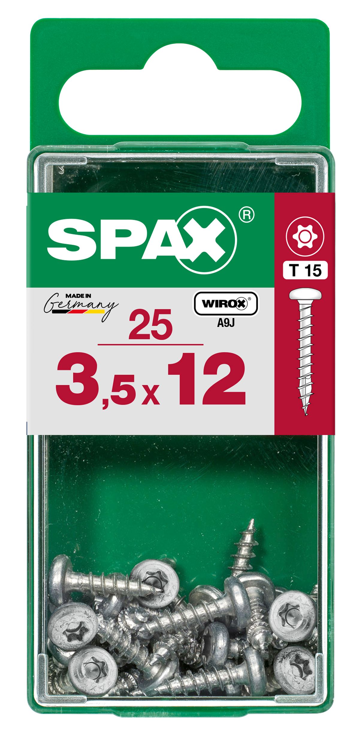 CABEZA REDONDA SPAX T15 WIROX S 25 UD.