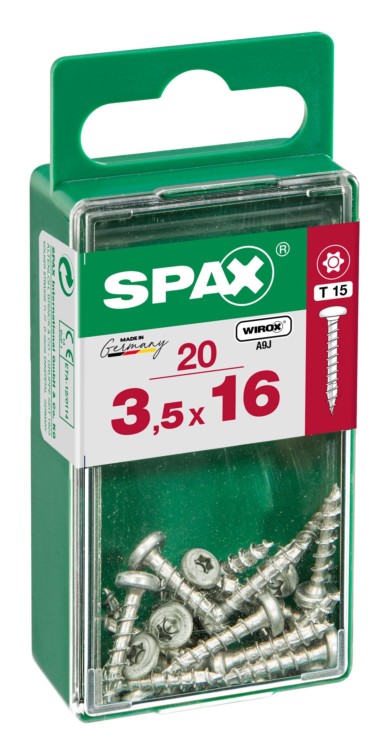 CABEZA REDONDA SPAX T15 WIROX S 20 UD.