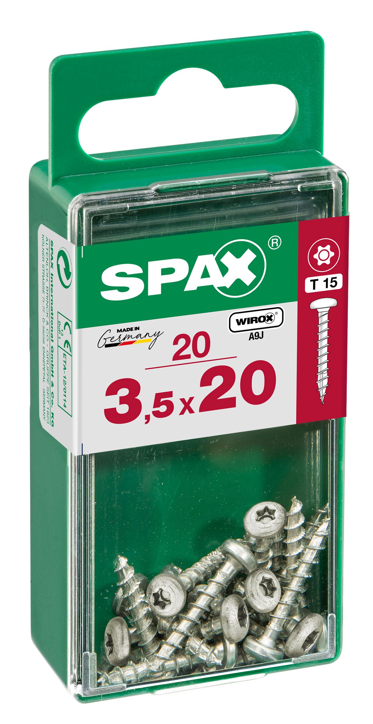 CABEZA REDONDA SPAX T15 WIROX S 20 UD.