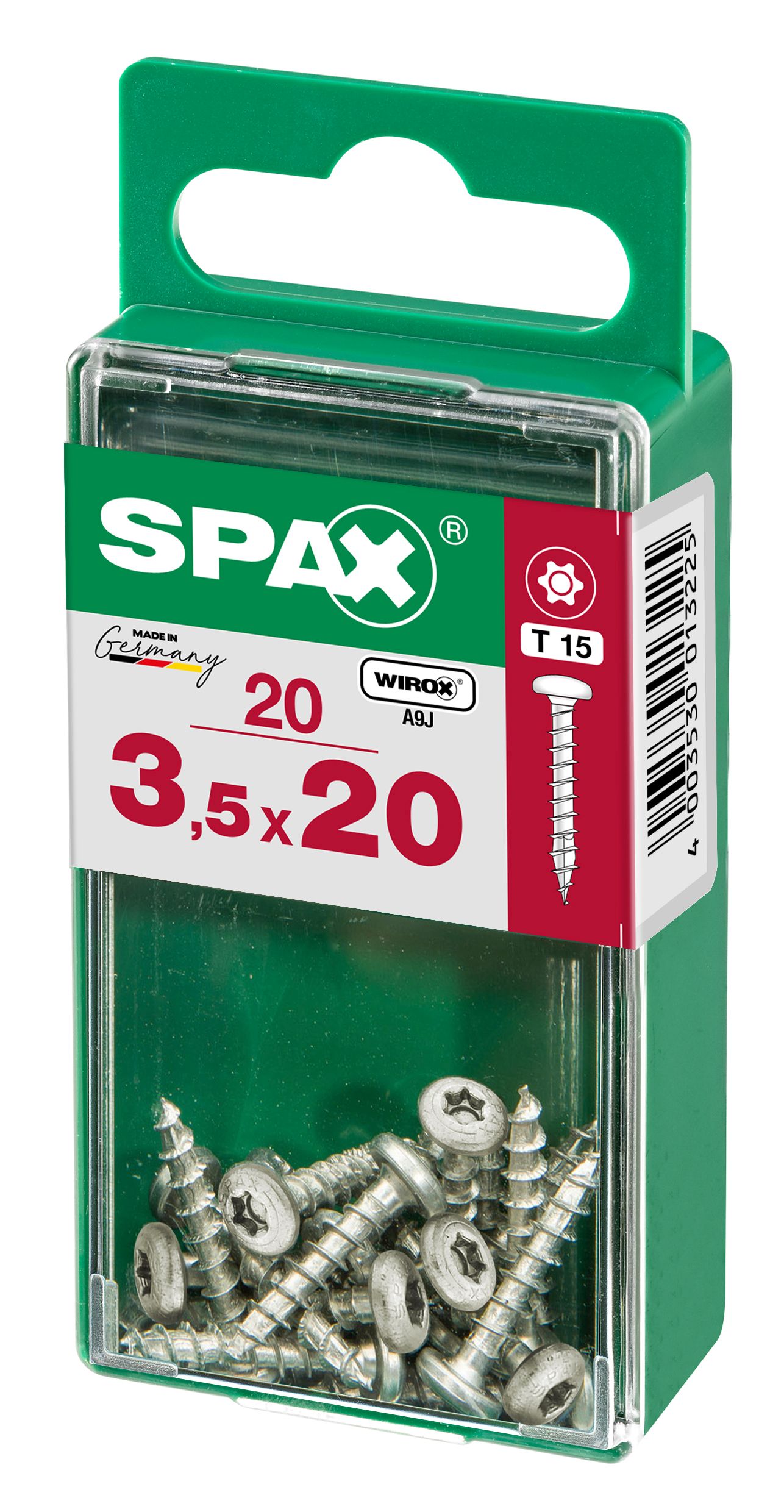 CABEZA REDONDA SPAX T15 WIROX S 20 UD.