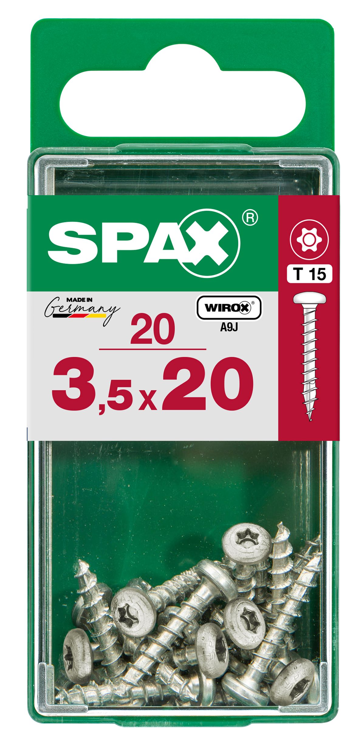 CABEZA REDONDA SPAX T15 WIROX S 20 UD.