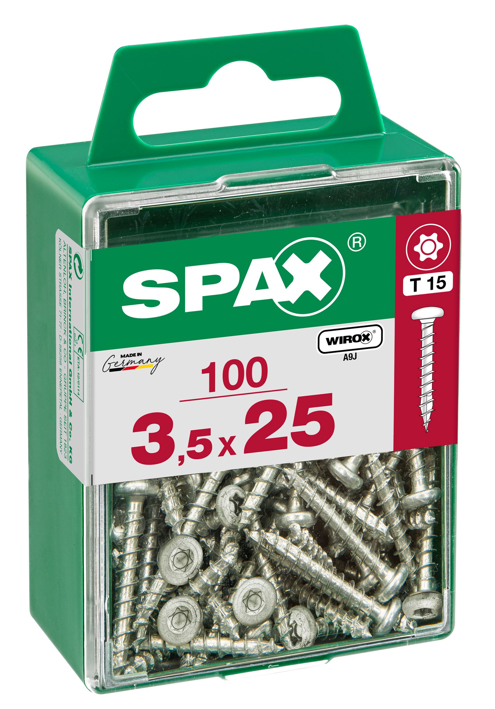 CABEZA REDONDA SPAX T15 WIROX M 100 UD.