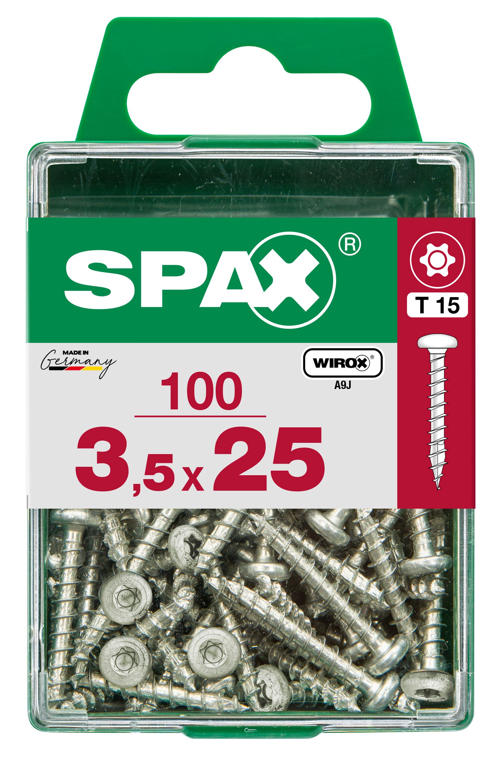 CABEZA REDONDA SPAX T15 WIROX M 100 UD.