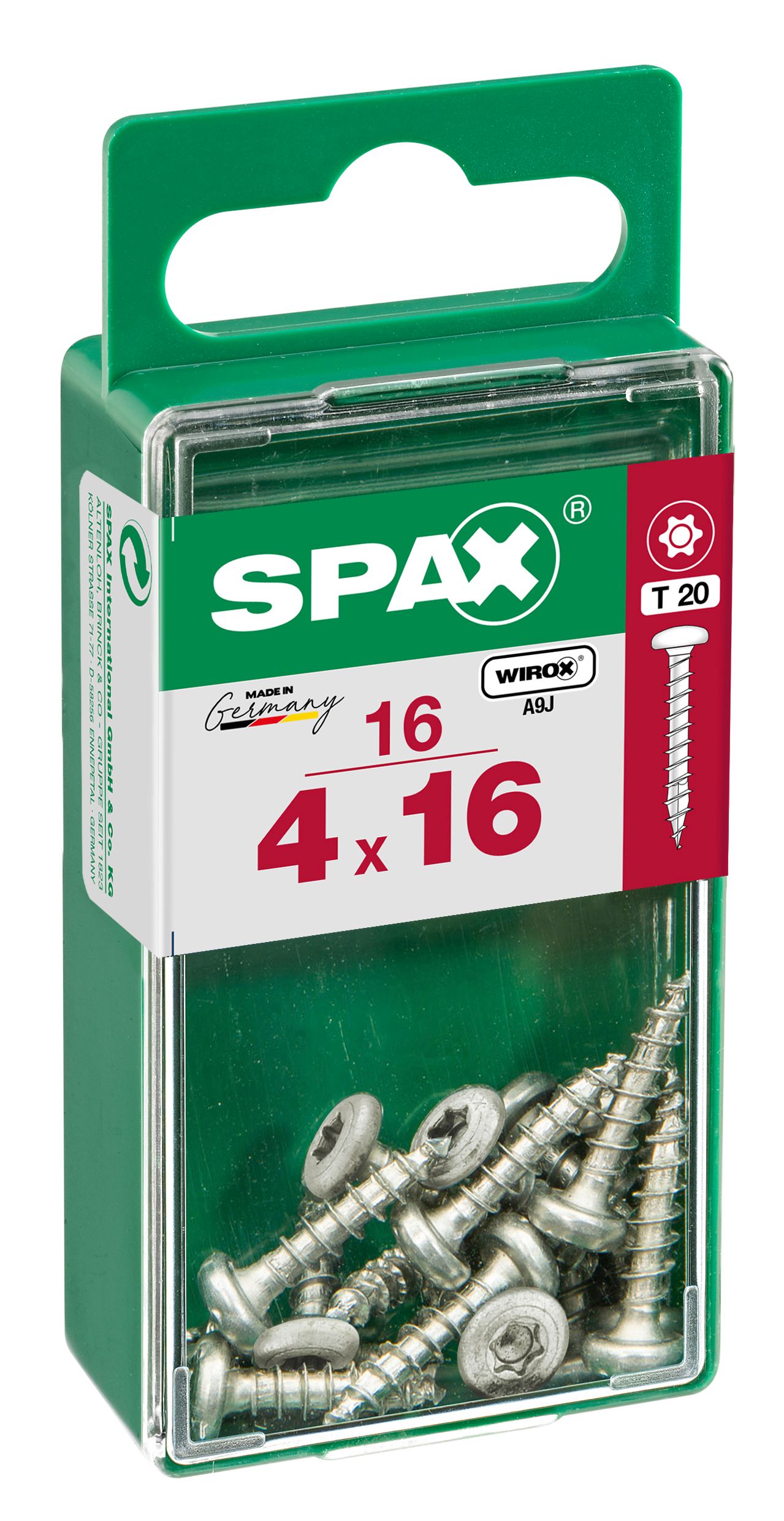 CABEZA REDONDA SPAX T20 WIROX S 16 UD.