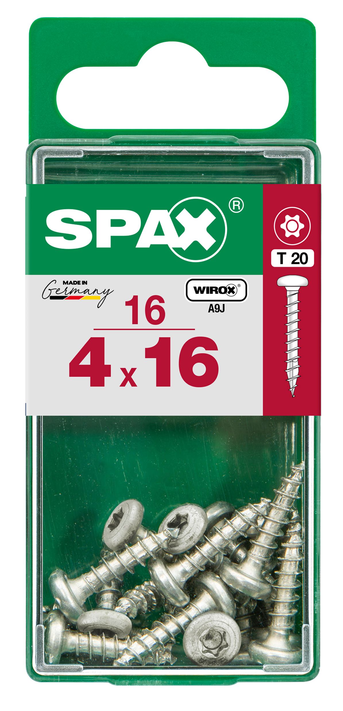 CABEZA REDONDA SPAX T20 WIROX S 16 UD.