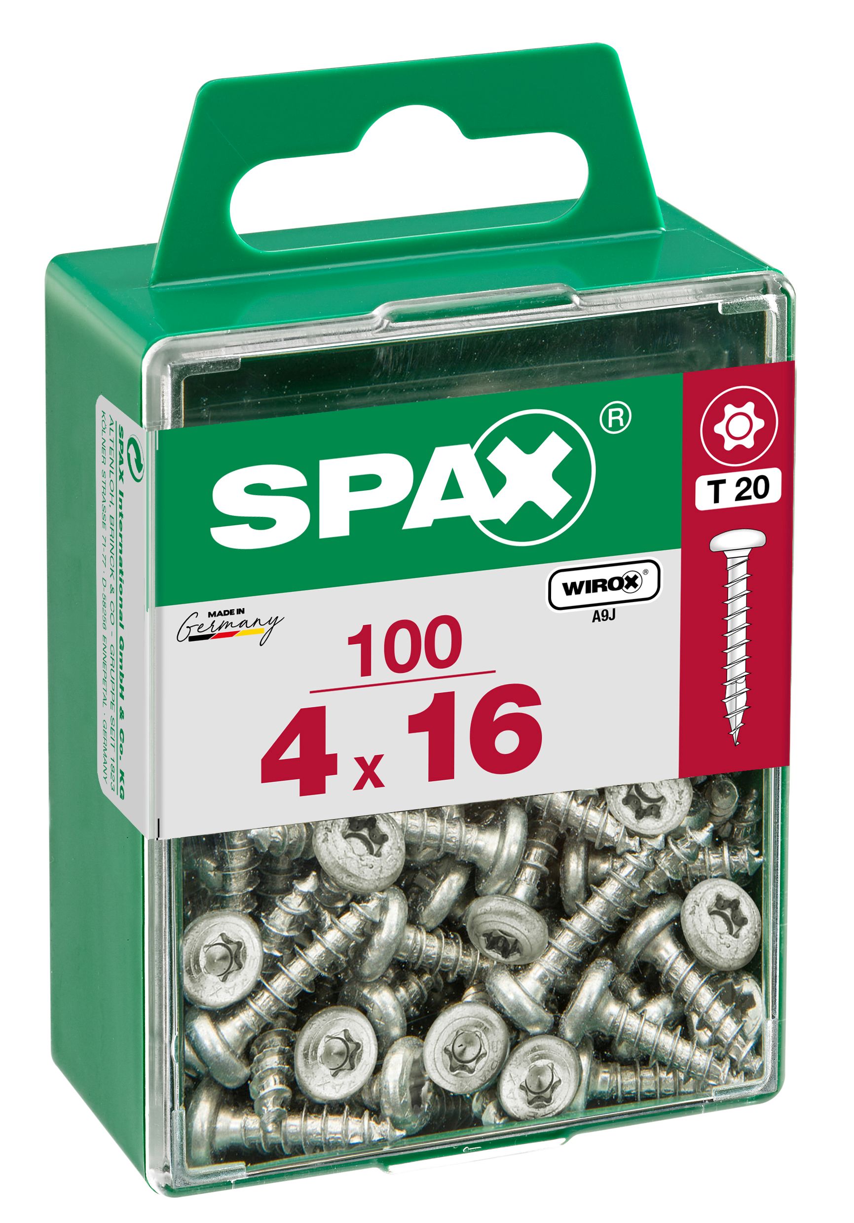 CABEZA REDONDA SPAX T20 WIROX M 100 UD.