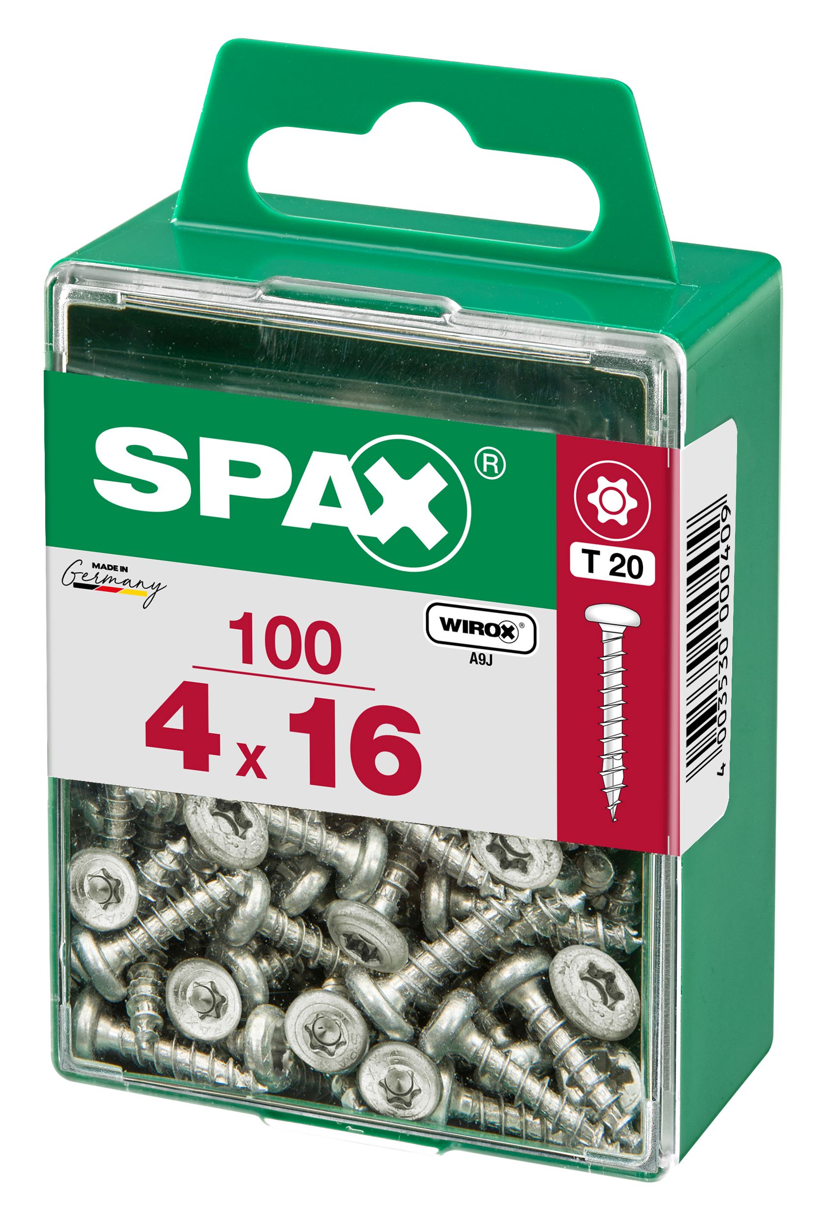 CABEZA REDONDA SPAX T20 WIROX M 100 UD.