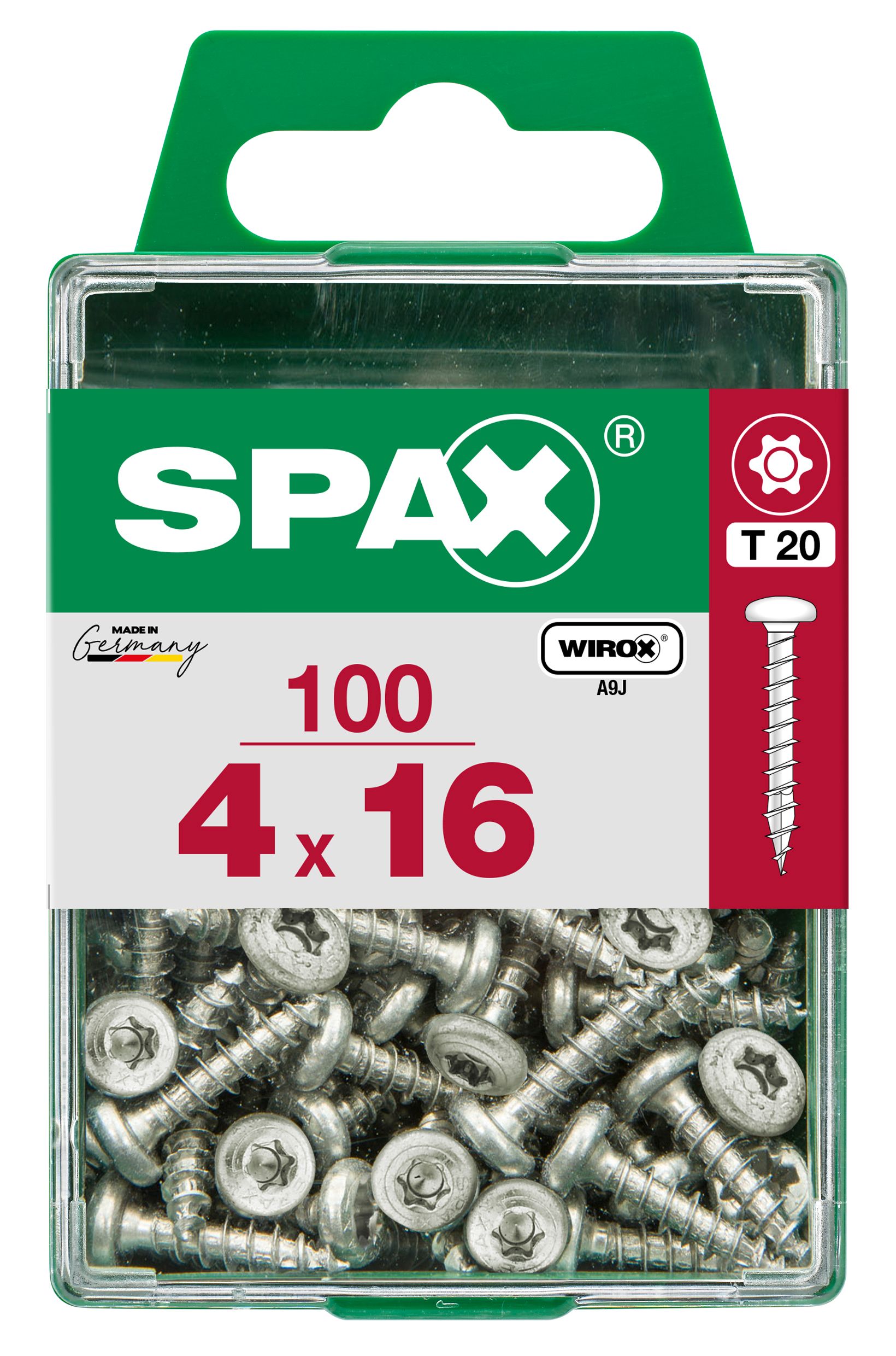 CABEZA REDONDA SPAX T20 WIROX M 100 UD.