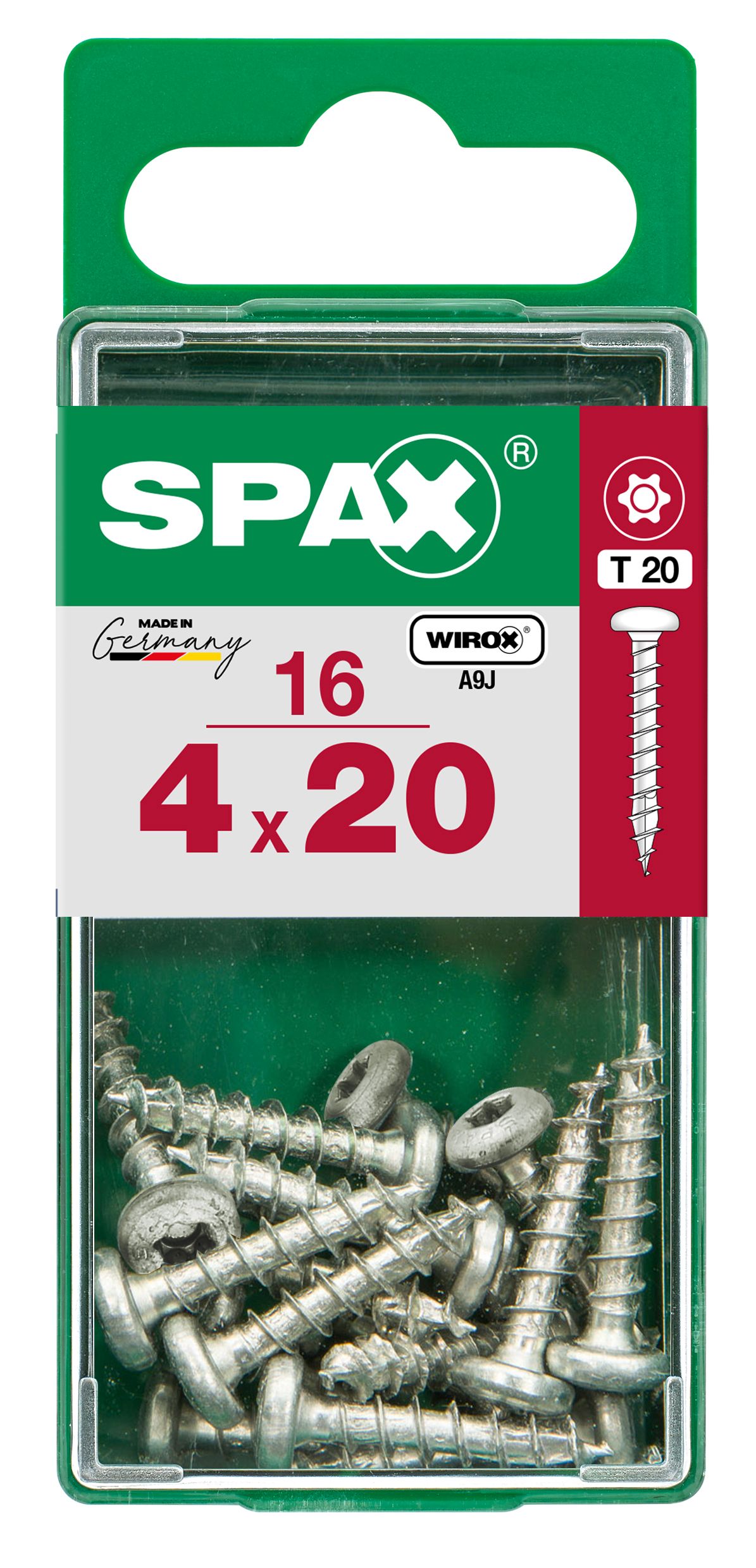 CABEZA REDONDA SPAX T20 WIROX S 16 UD.