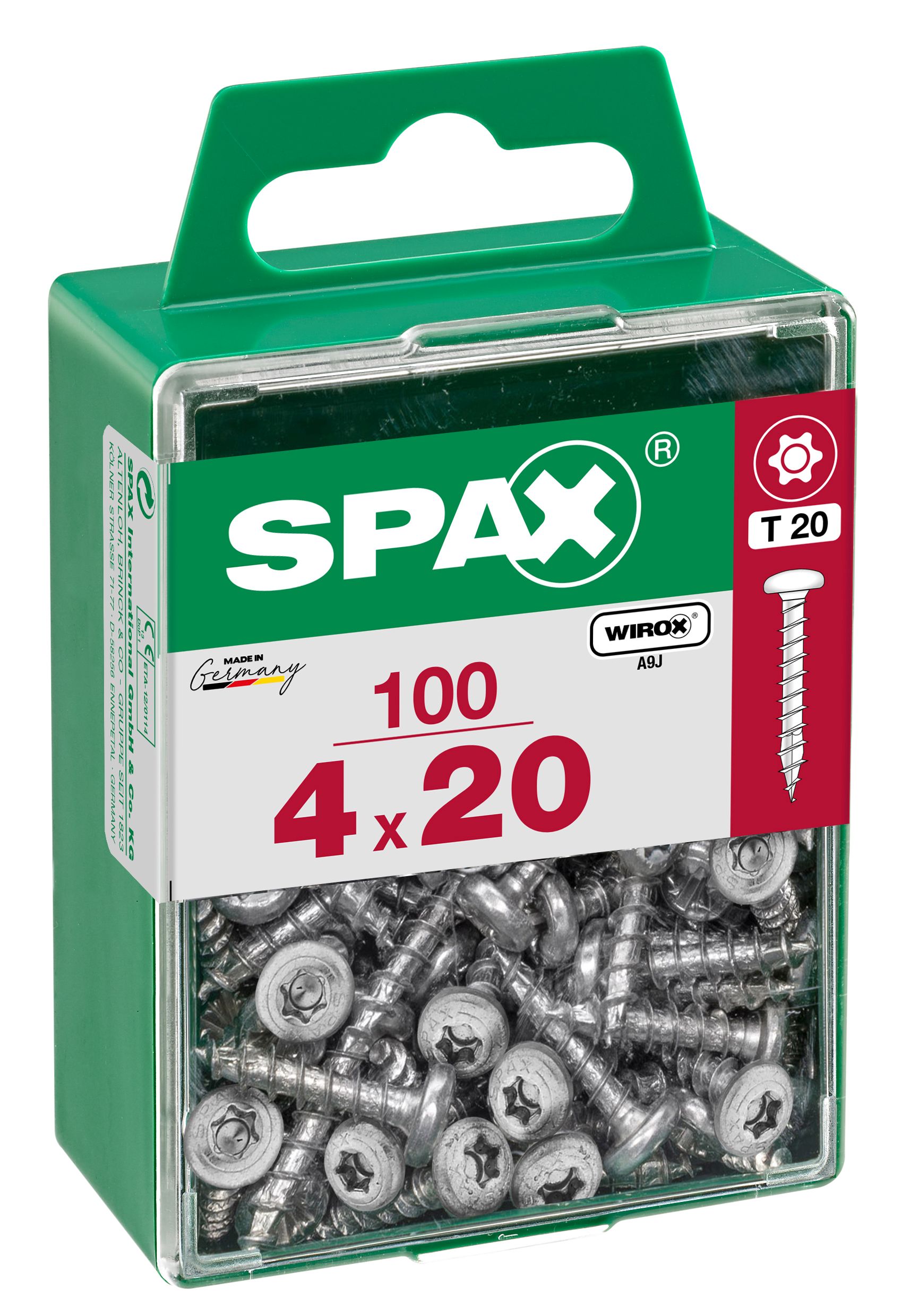 CABEZA REDONDA SPAX T20 WIROX M 100 UD.