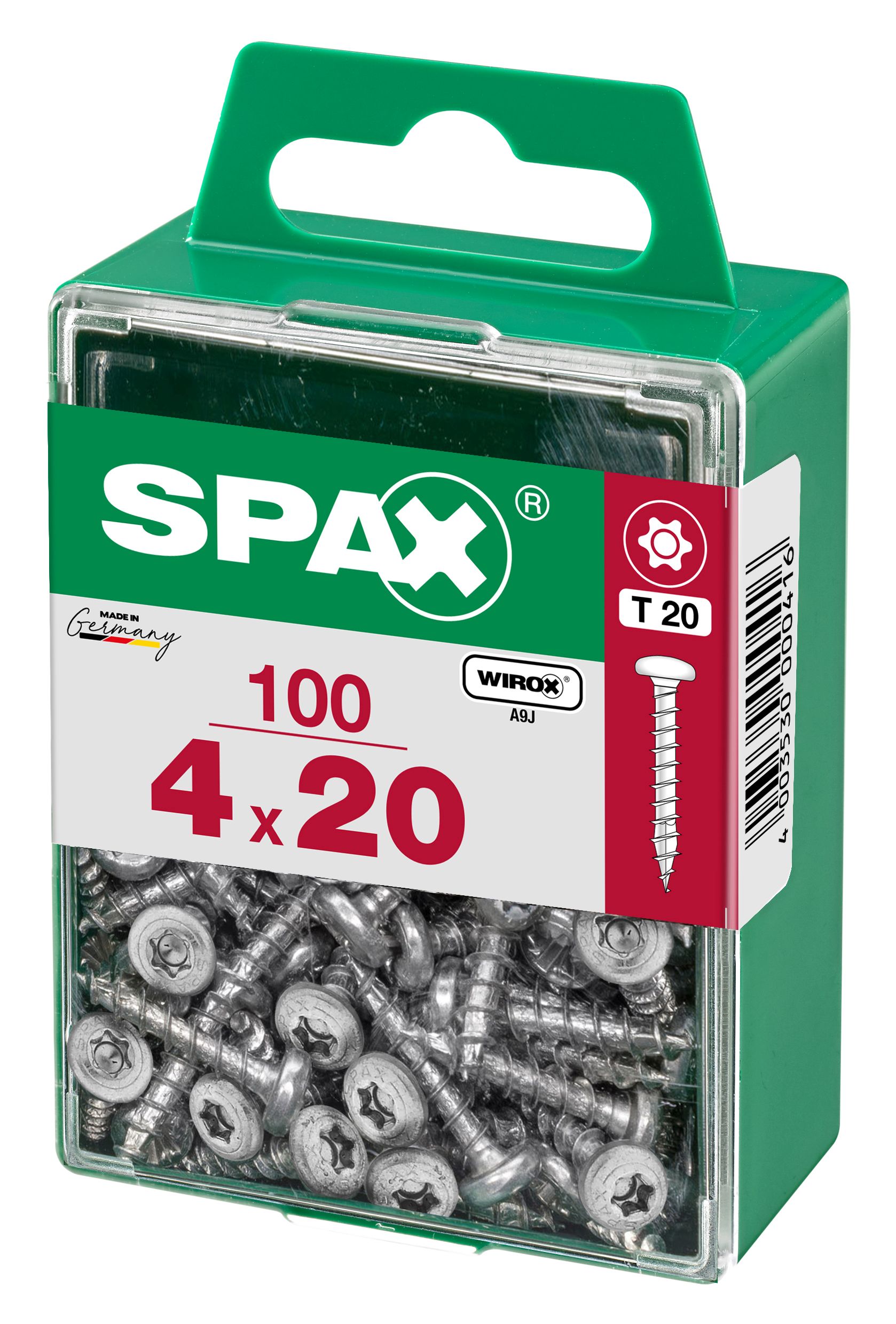 CABEZA REDONDA SPAX T20 WIROX M 100 UD.