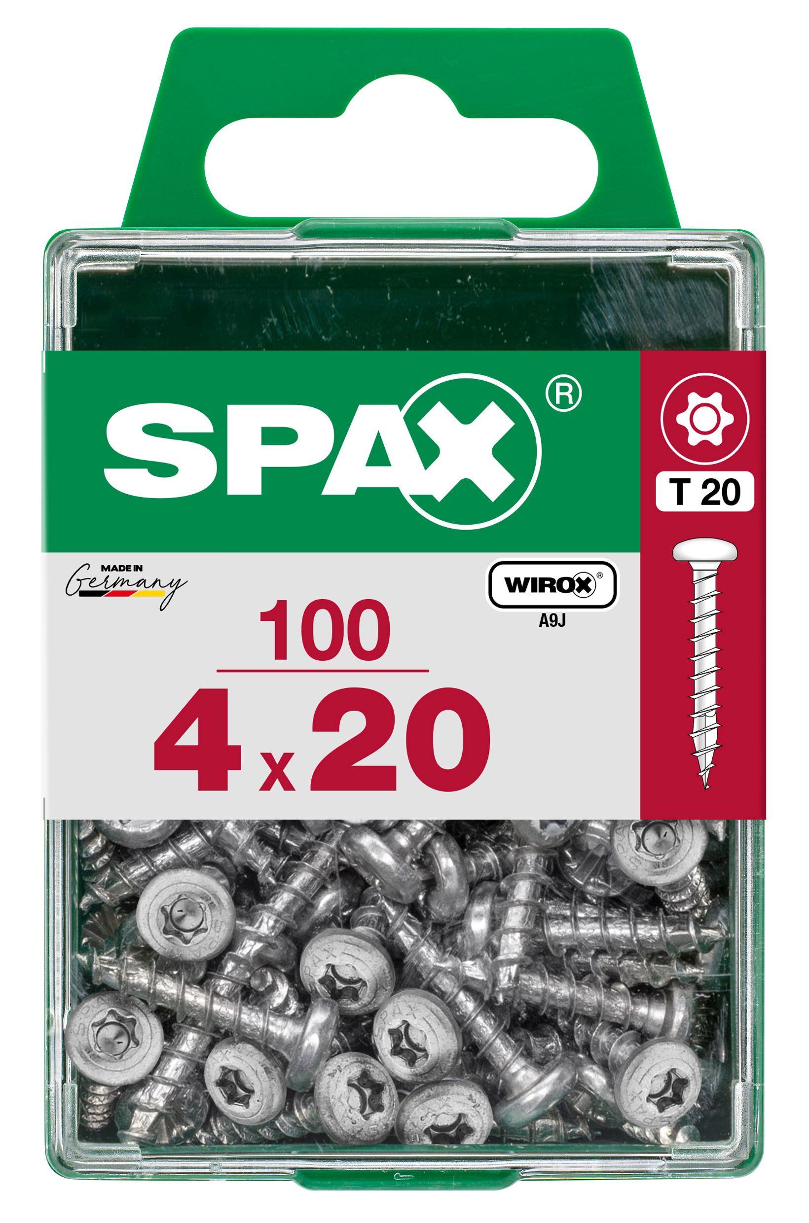 CABEZA REDONDA SPAX T20 WIROX M 100 UD.