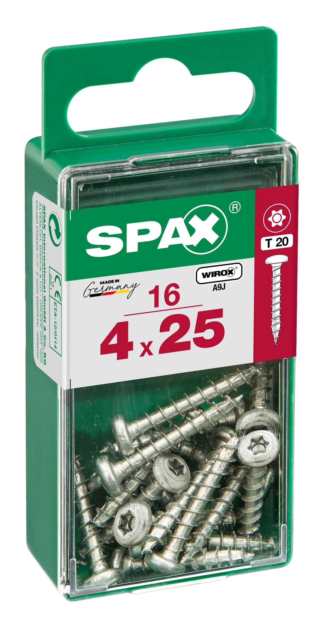 CABEZA REDONDA SPAX T20 WIROX S 16 UD.