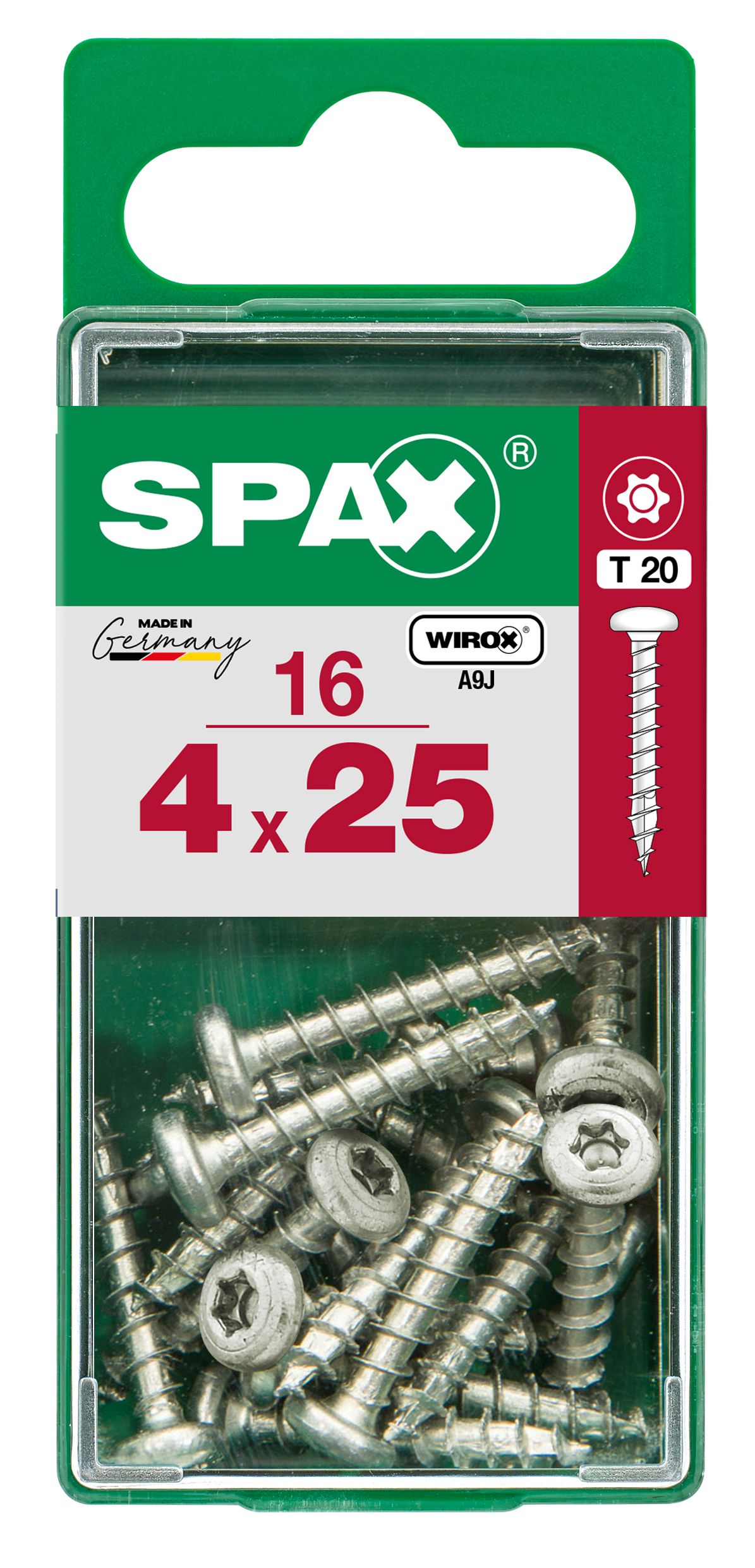 CABEZA REDONDA SPAX T20 WIROX S 16 UD.