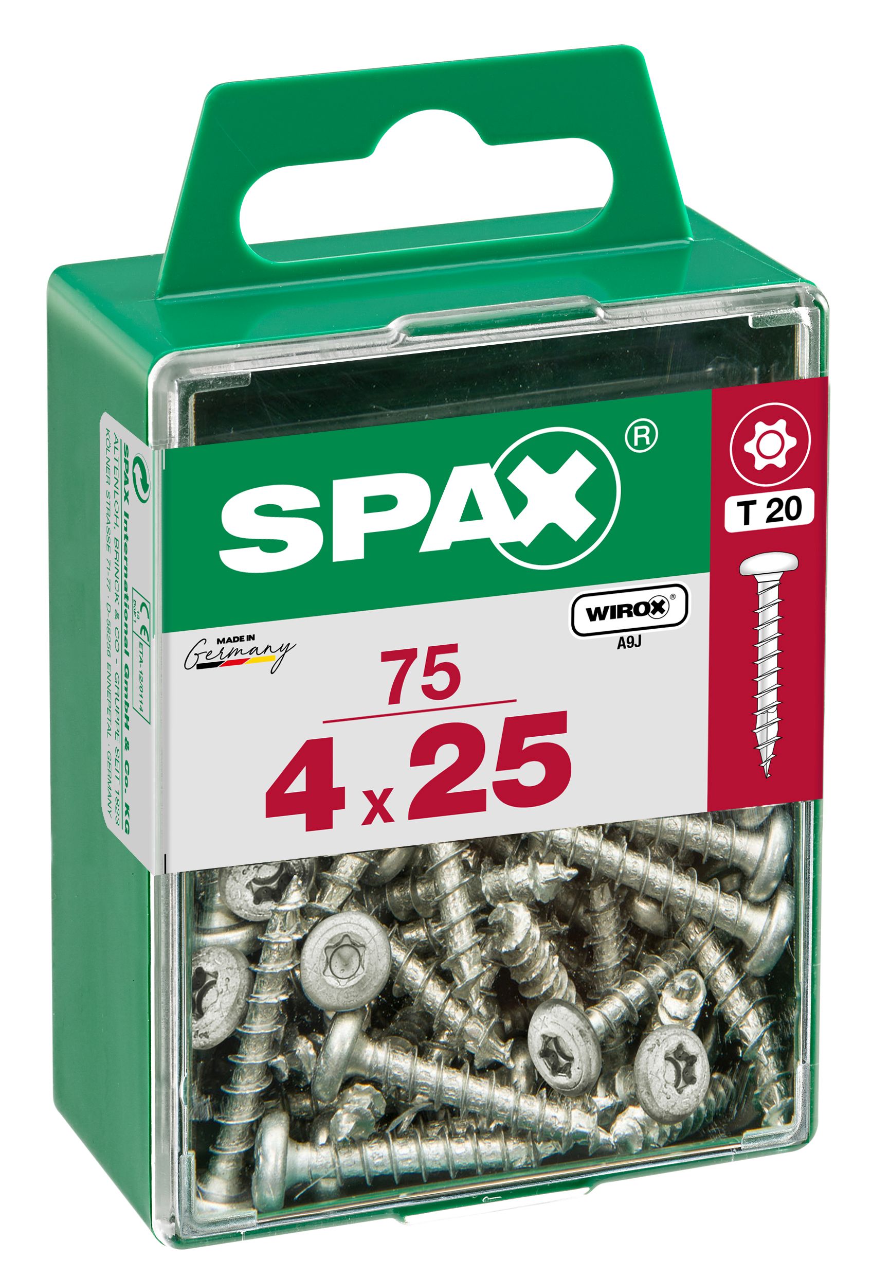 CABEZA REDONDA SPAX T20 WIROX M 75 UD.