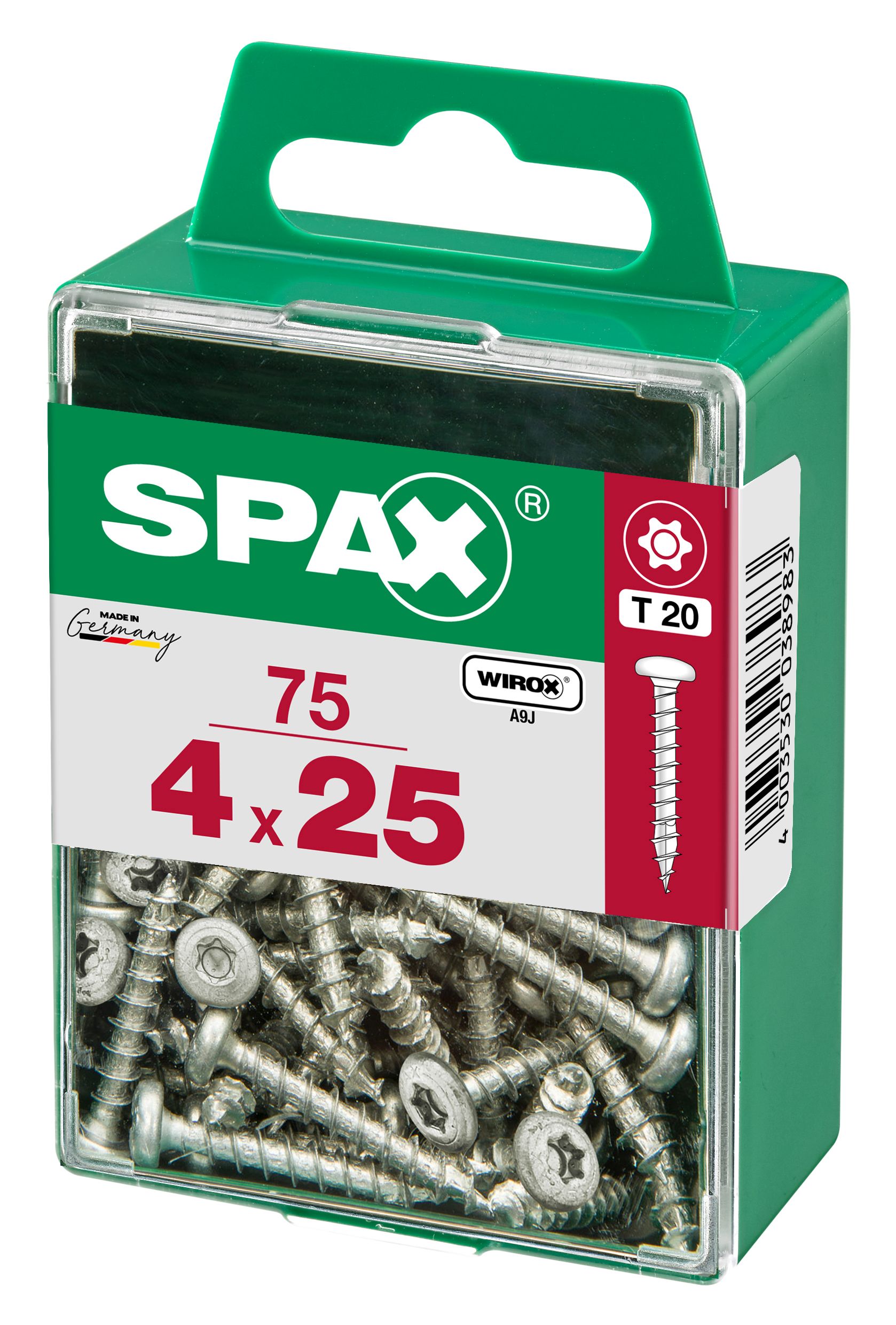 CABEZA REDONDA SPAX T20 WIROX M 75 UD.