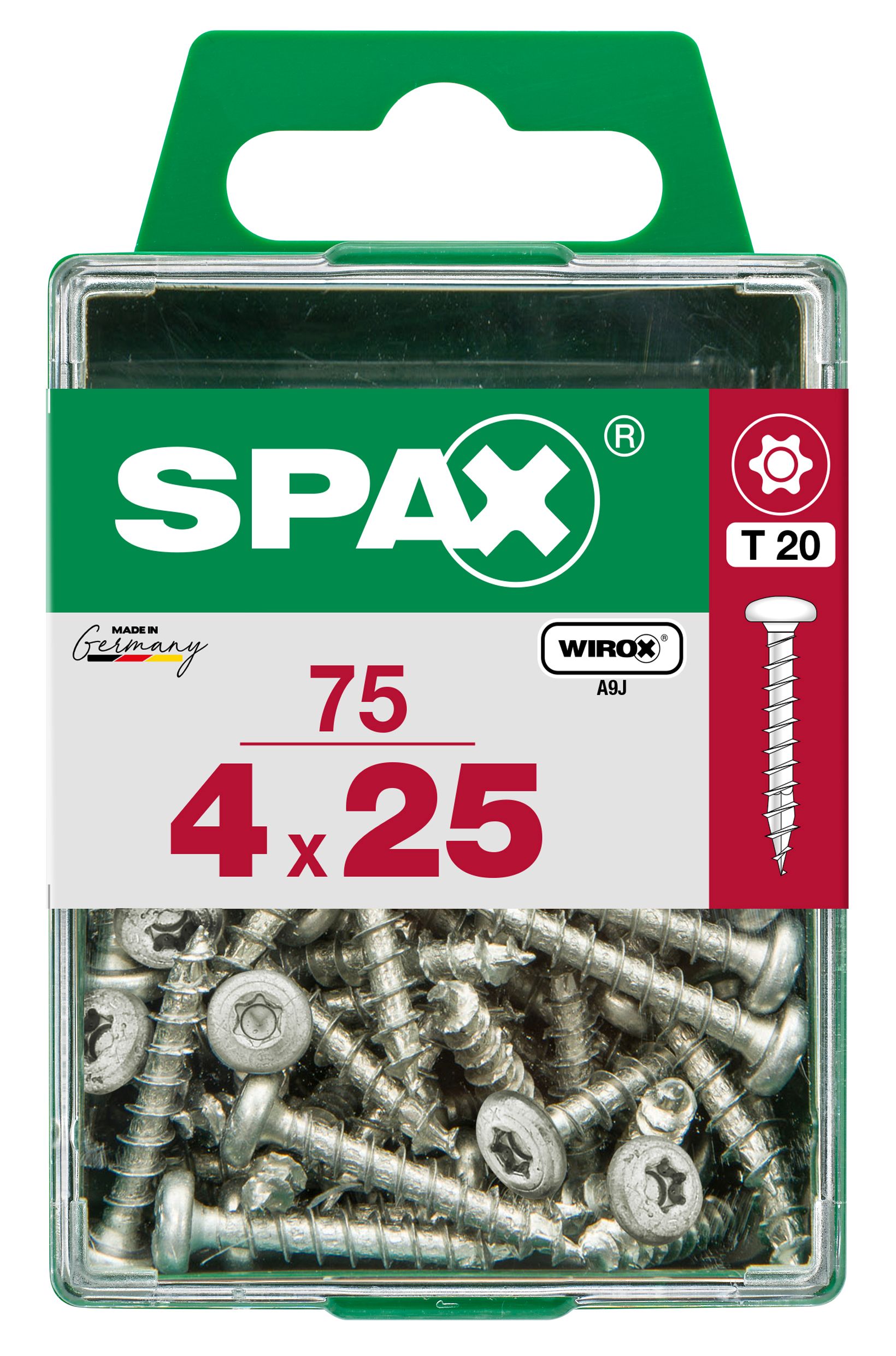 CABEZA REDONDA SPAX T20 WIROX M 75 UD.