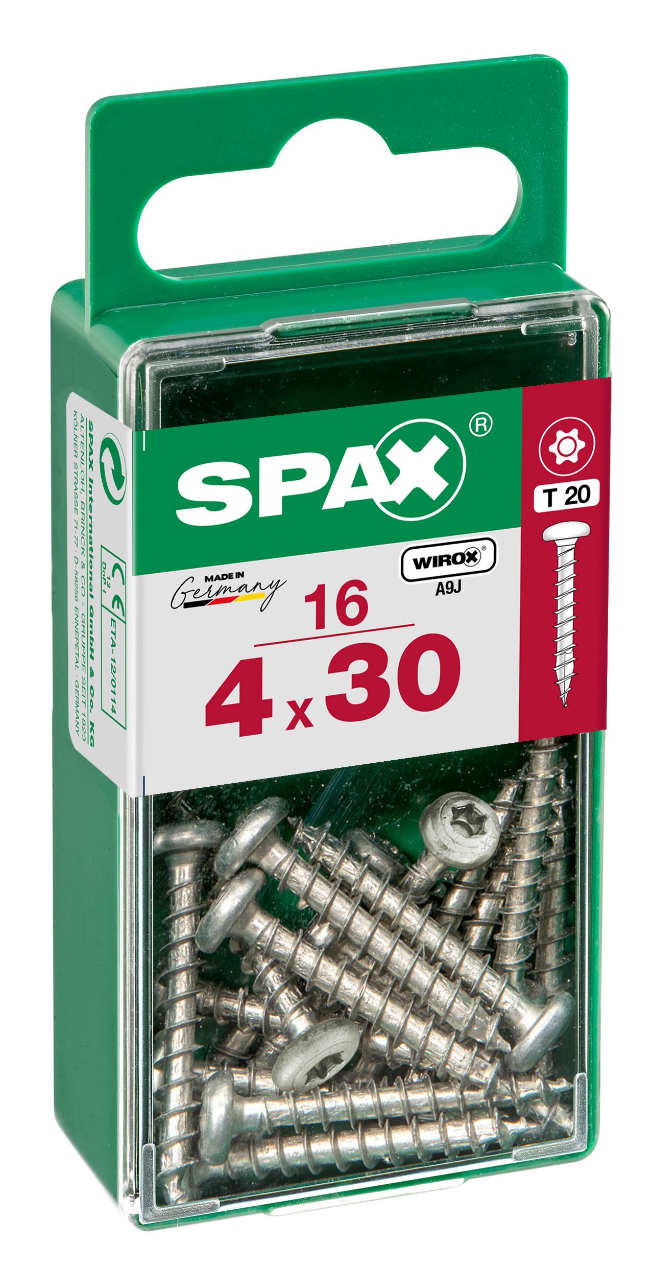 CABEZA REDONDA SPAX T20 WIROX S 16 UD.