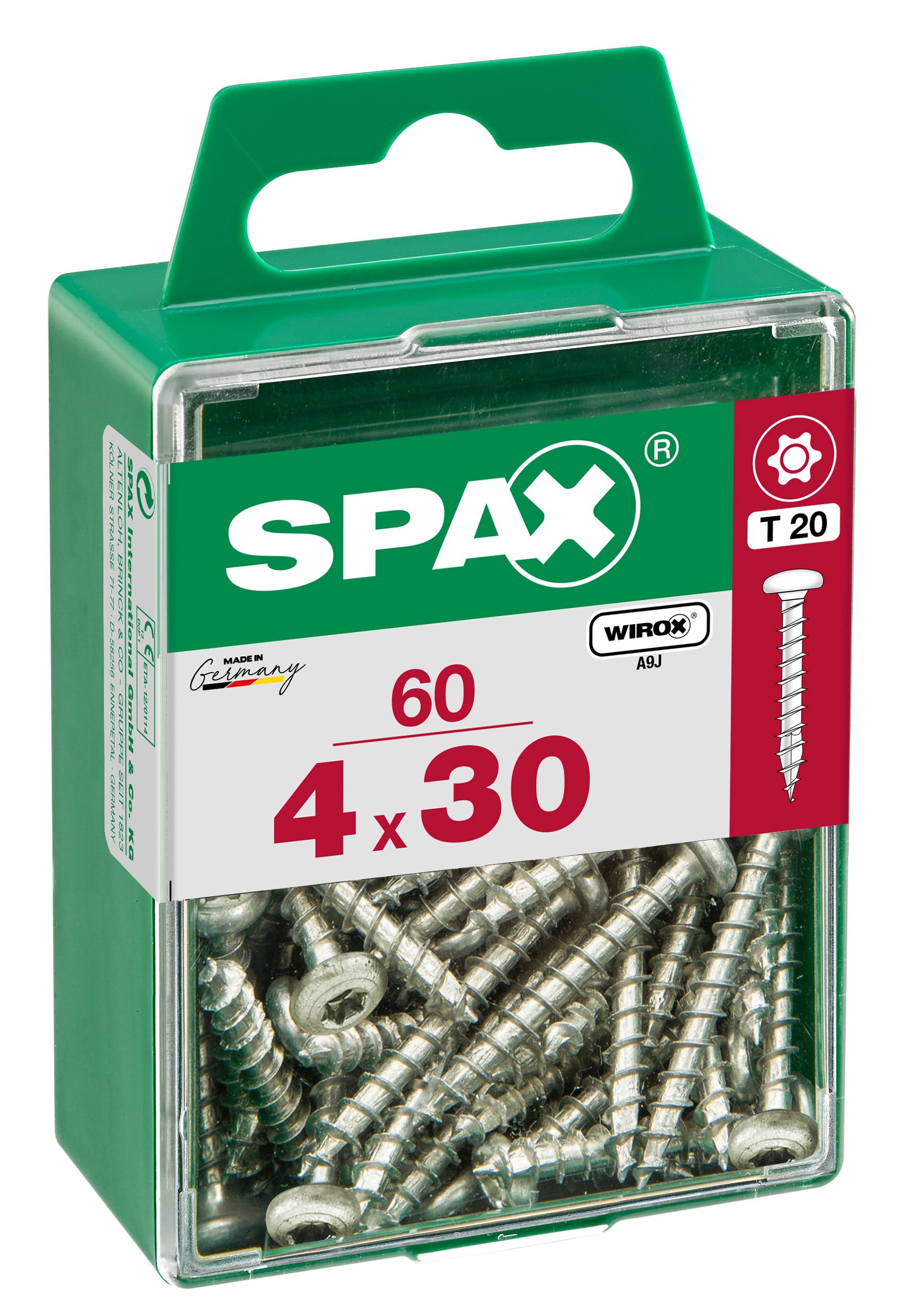 CABEZA REDONDA SPAX T20 WIROX M 60 UD.