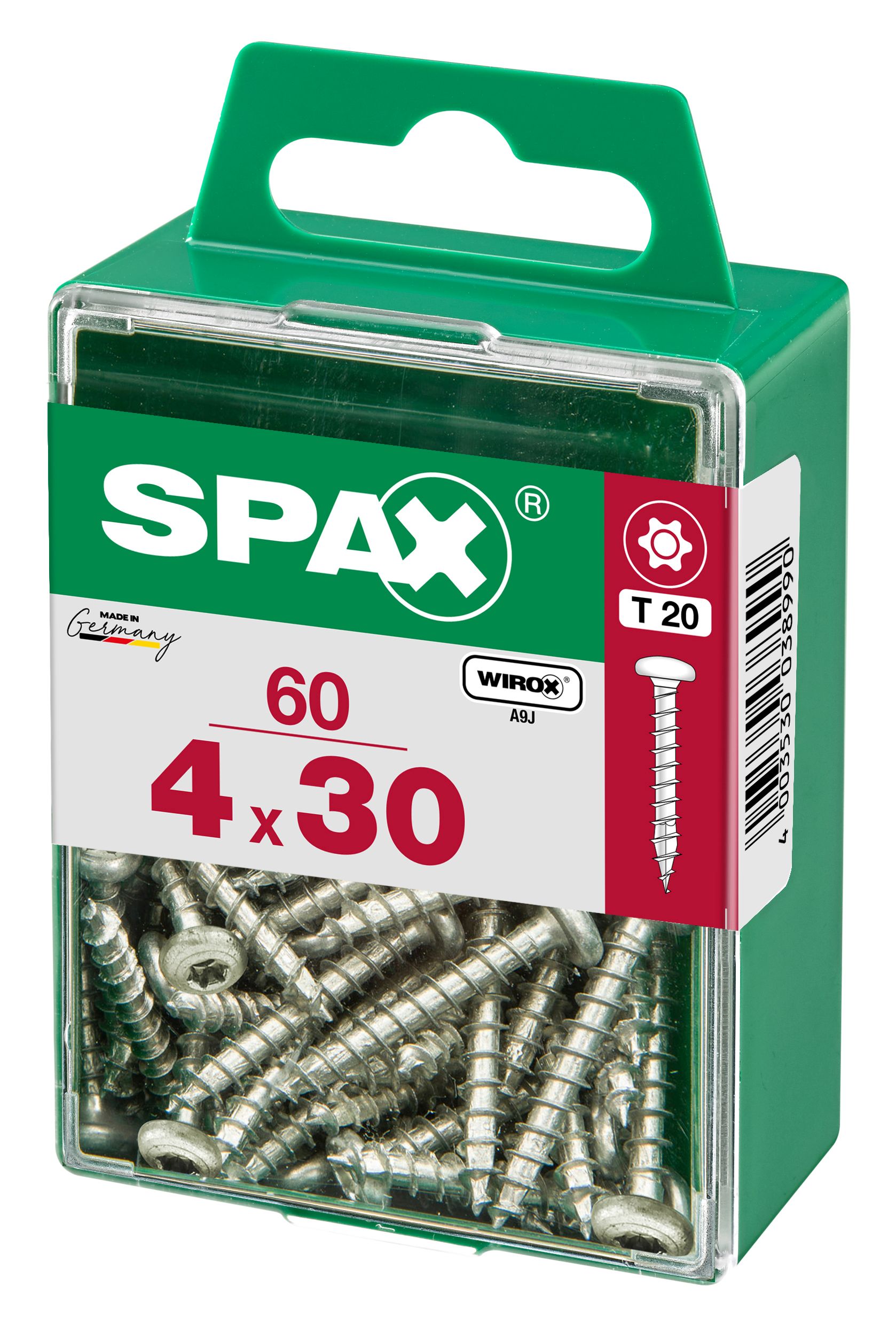 CABEZA REDONDA SPAX T20 WIROX M 60 UD.