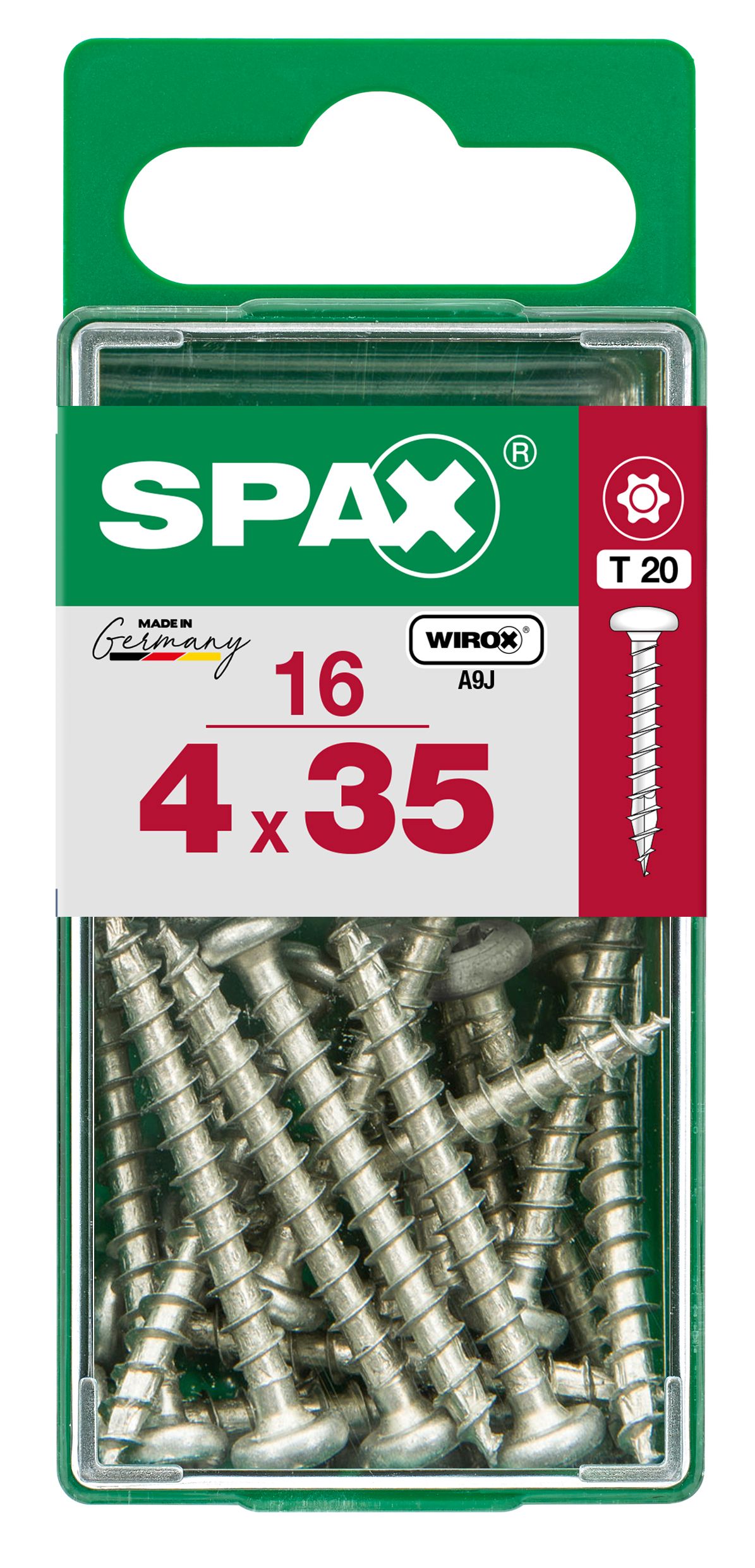 CABEZA REDONDA SPAX T20 WIROX S 16 UD.