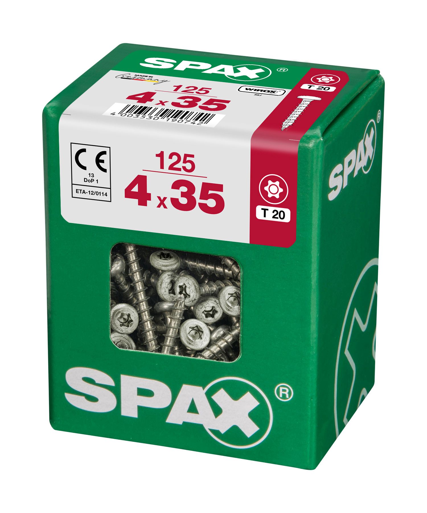 CABEZA REDONDA SPAX T20 WIROX L 125 UD.