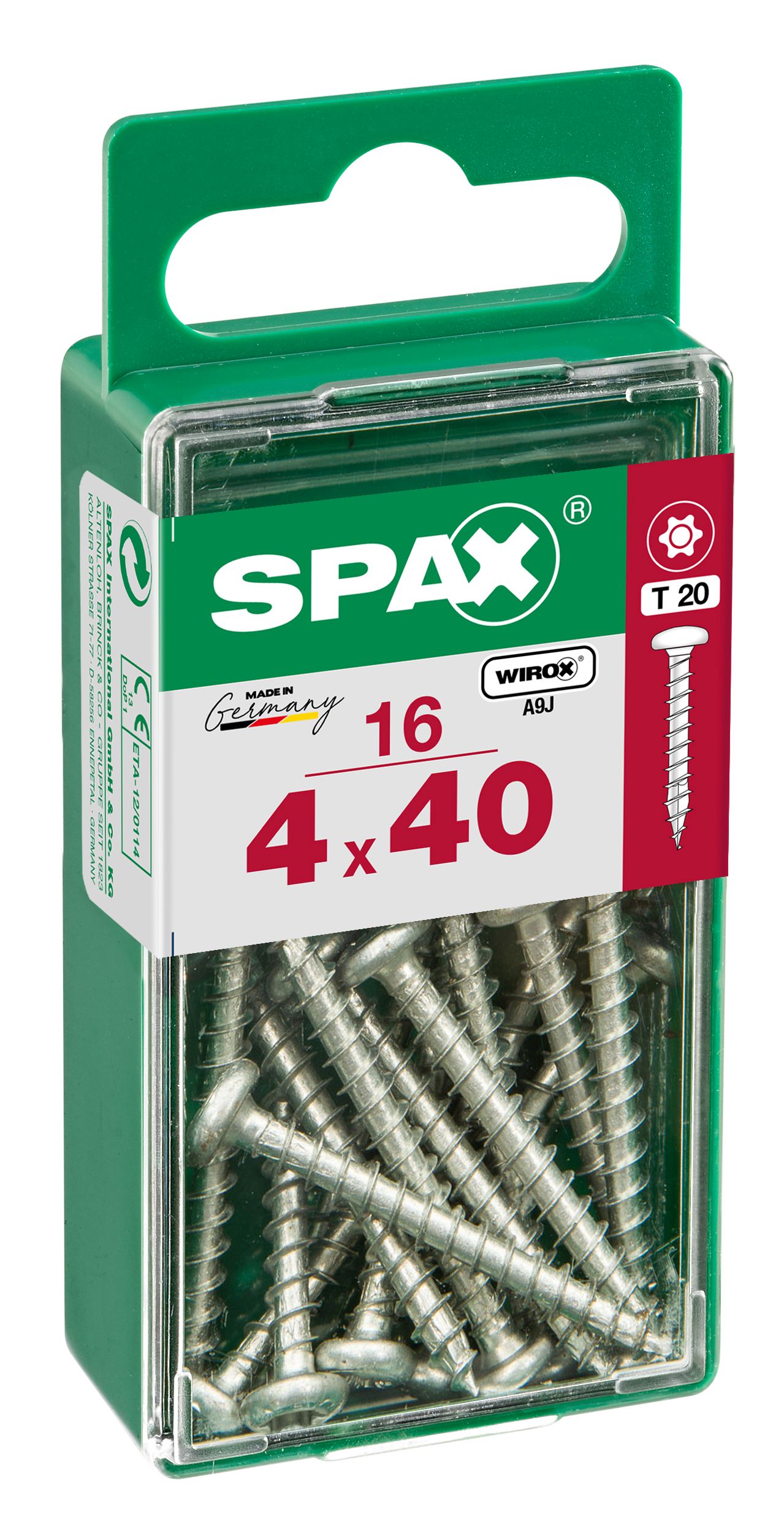 CABEZA REDONDA SPAX T20 WIROX S 16 UD.