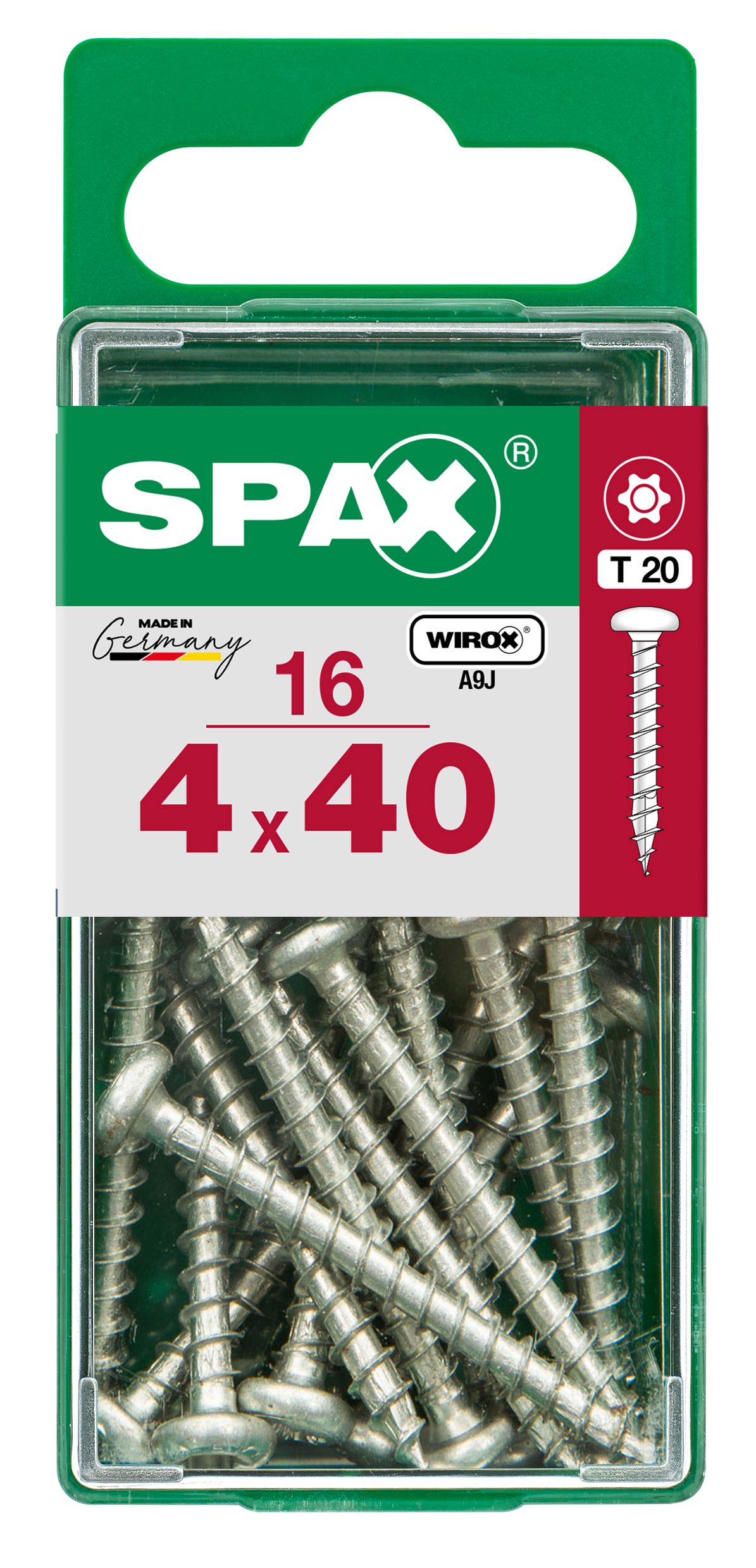 CABEZA REDONDA SPAX T20 WIROX S 16 UD.