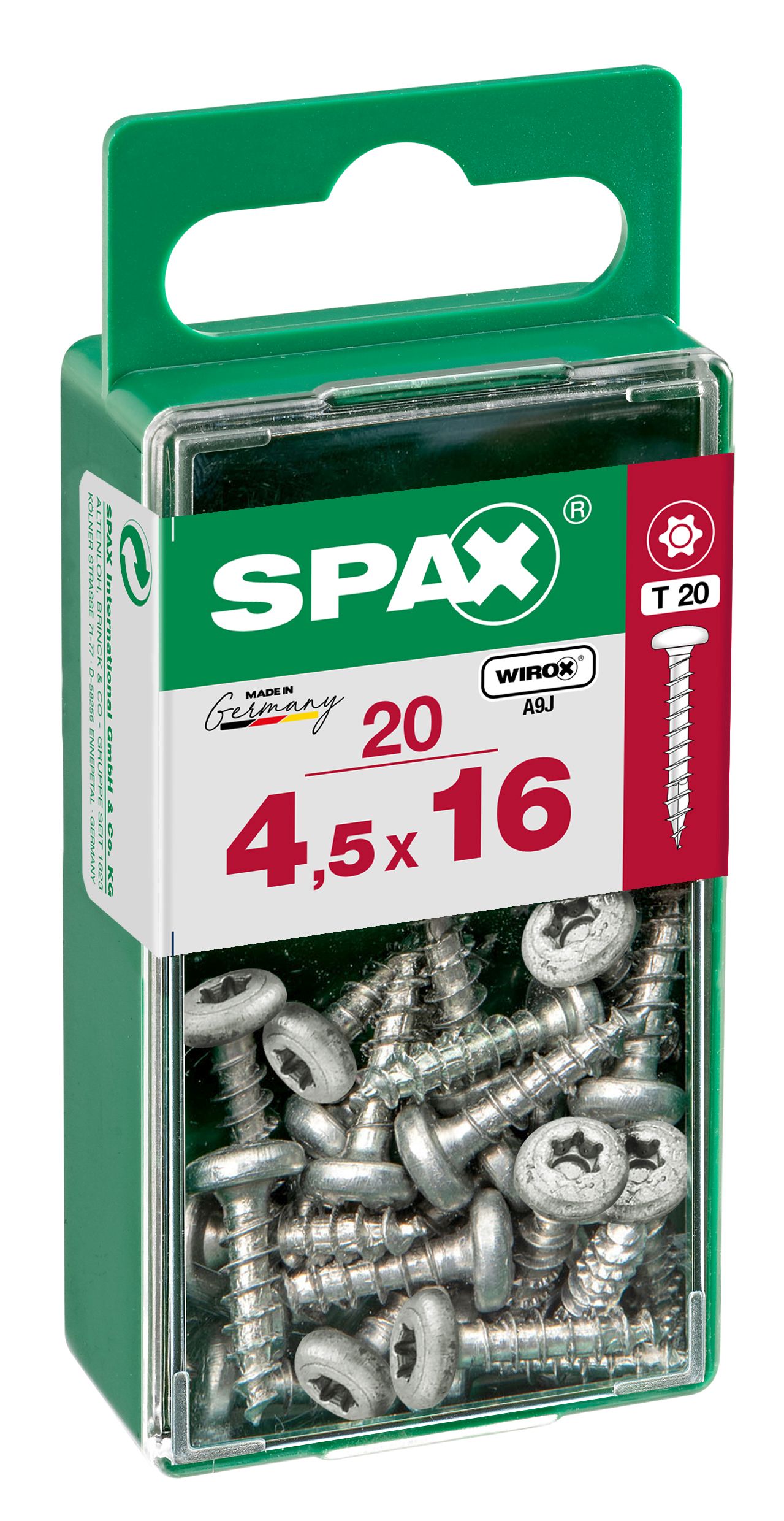 CABEZA REDONDA SPAX T20 WIROX S 20 UD.